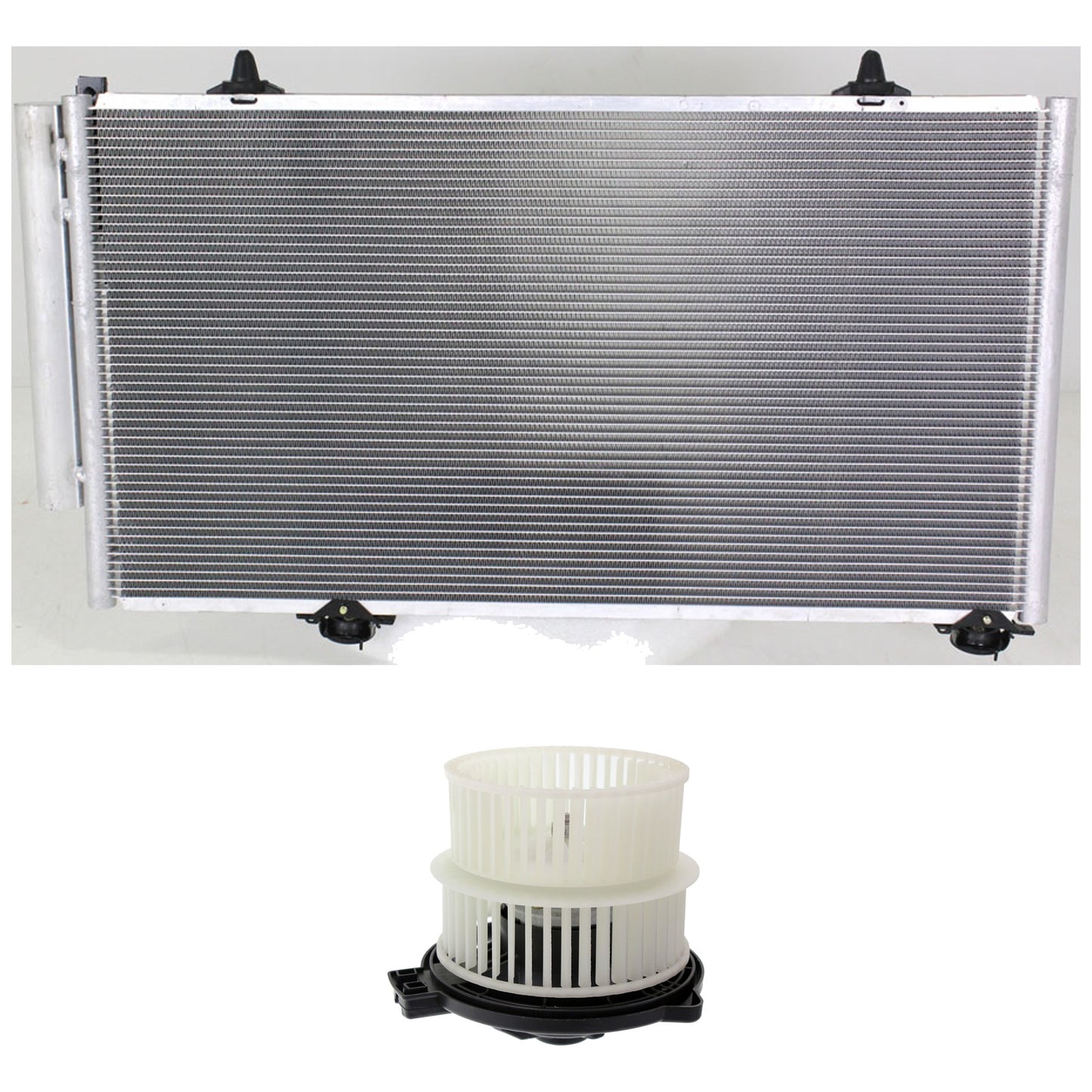 2-Piece Kit Blower Motor Includes (1) A/C Condenser and (1) Blower Motor