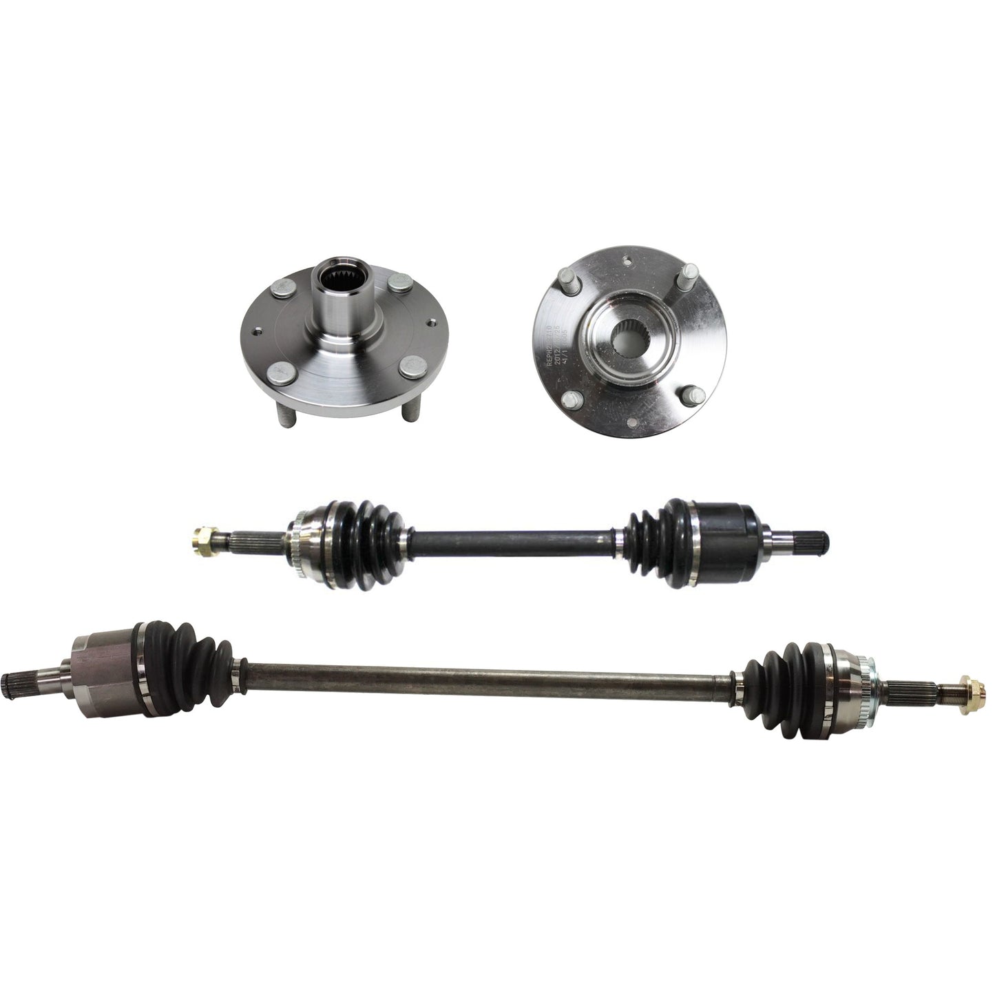 4-Piece Kit Front, Driver and Passenger Side Suspension Kit, Includes (2) Wheel Hub and (2) Axle Assembly