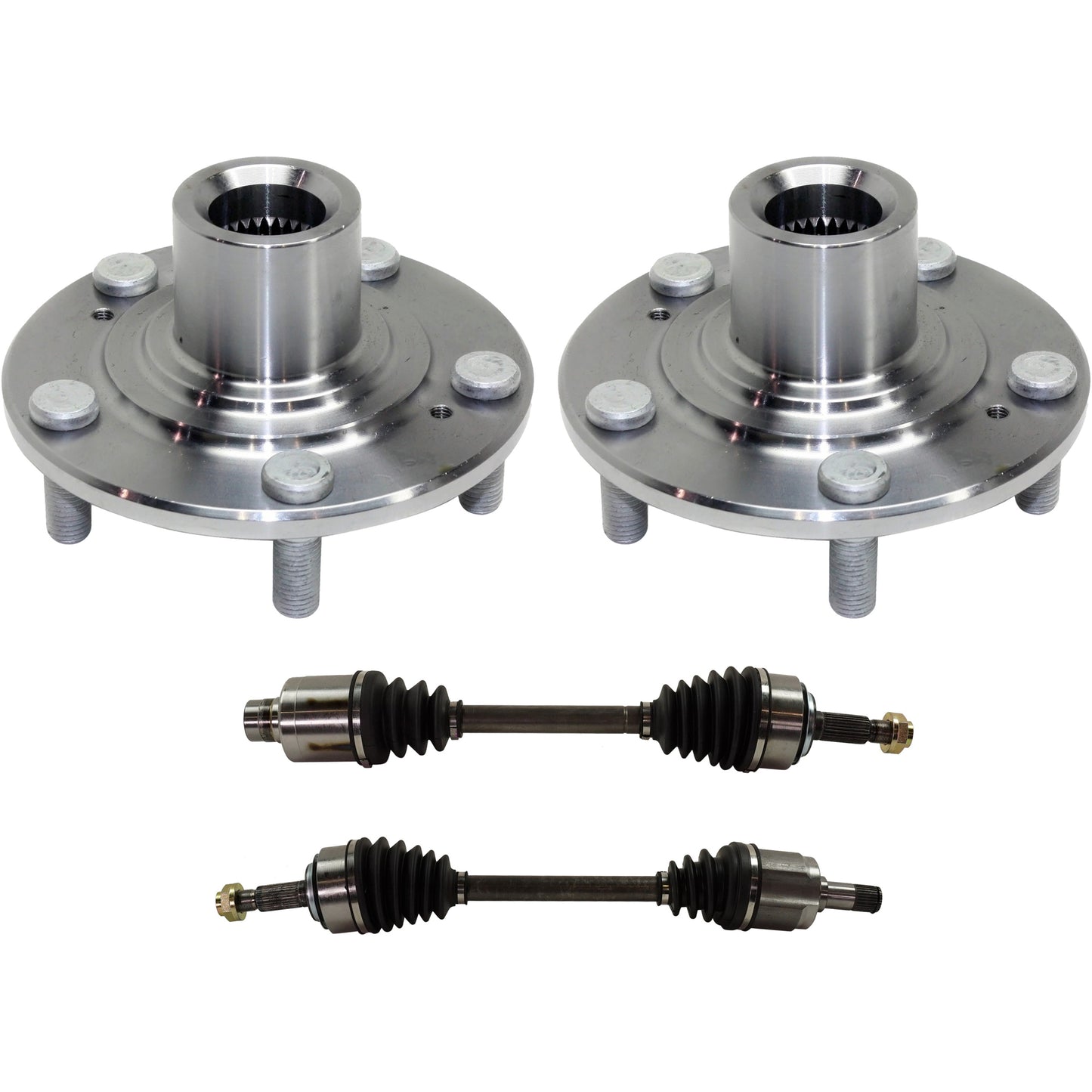 4-Piece Kit Front, Driver and Passenger Side Suspension Kit, Includes (2) Wheel Hub and (2) Axle Assembly