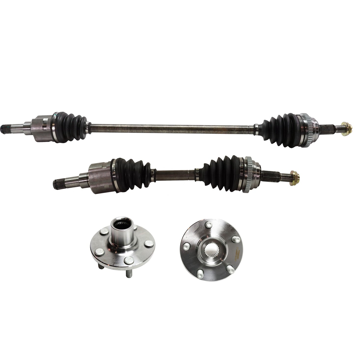 4-Piece Kit Front, Driver and Passenger Side Suspension Kit, Includes (2) Axle Assembly and (2) Wheel Hub