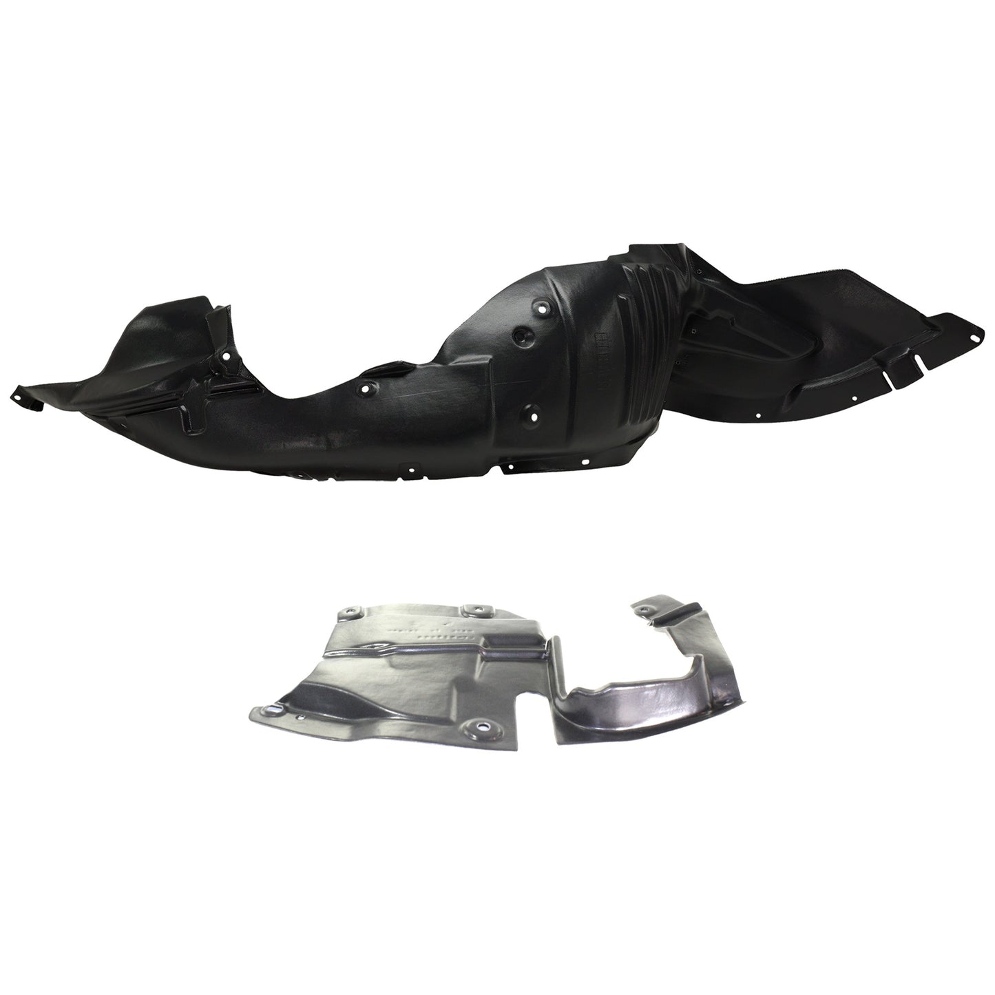 2-Piece Kit, Front, Passenger Side Fender Liner, Includes (1) Engine Splash Shield and (1) Fender Liner