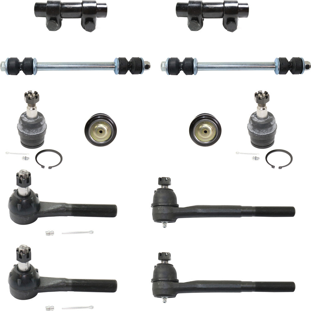 12-Piece Kit Front Suspension Kit, Includes (4) Ball Joint, (4) Tie Rod End, (2) Sway Bar Link and (2) Tie Rod Adjusting Sleeve
