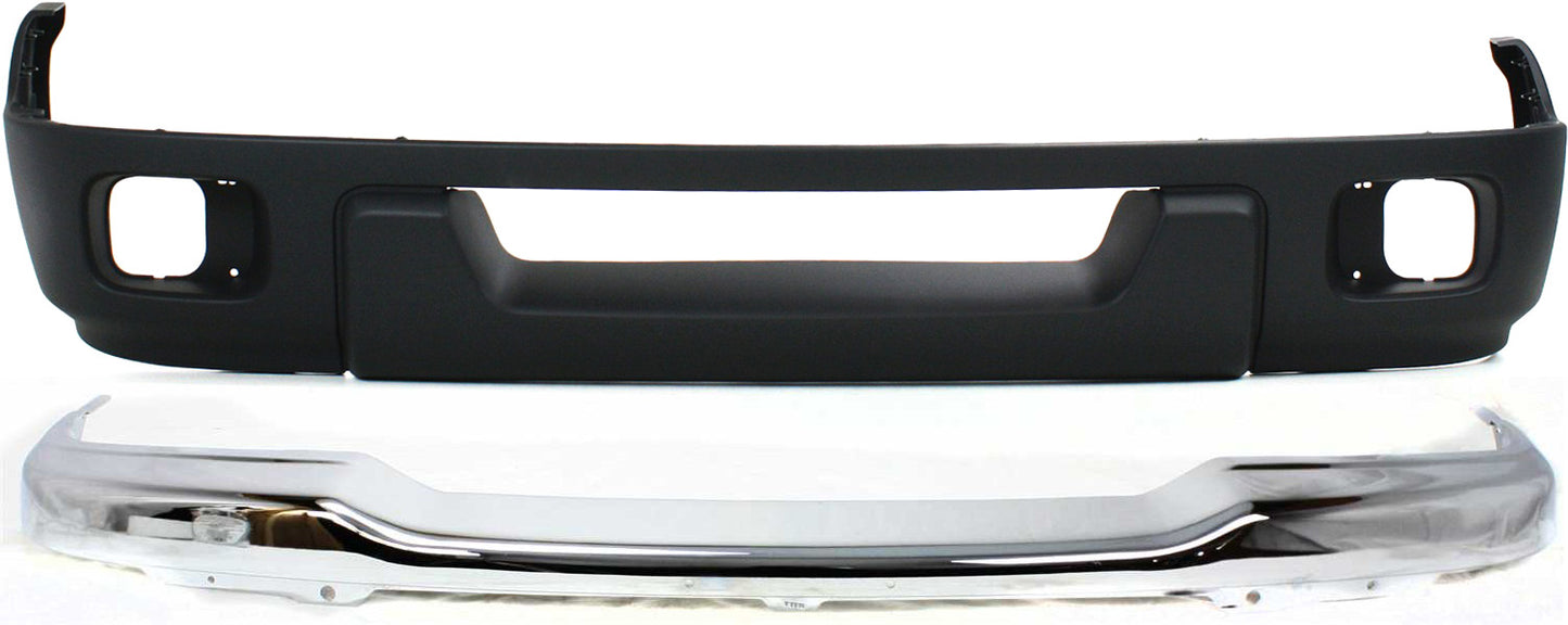 2-Piece Kit, Front Bumper, Chrome, Includes (1) Bumper and (1) Valance