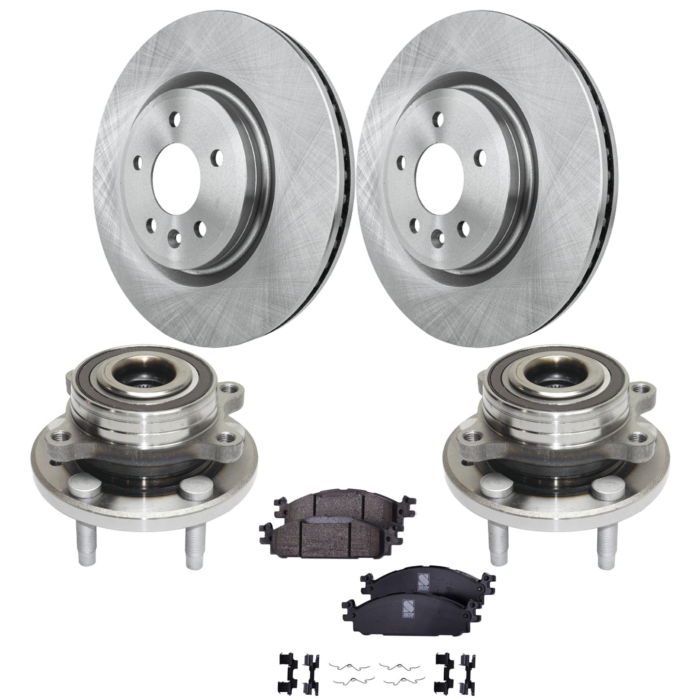 2-Wheel Set Front Wheel Hub, Includes (1) Brake Pad Set, (2) Brake Disc and (2) Wheel Hub