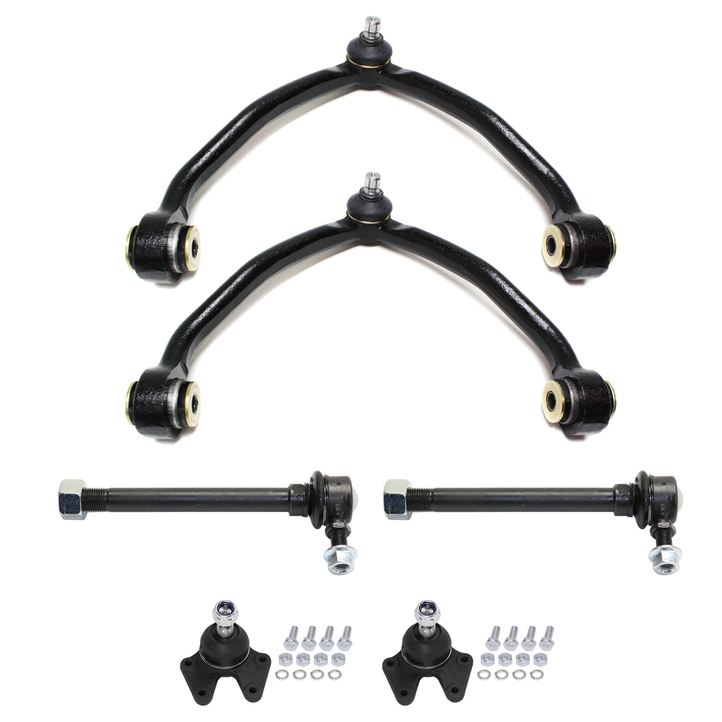 6-Piece Kit Front Suspension Kit, Includes (2) Control Arm, (2) Ball Joint and (2) Sway Bar Link