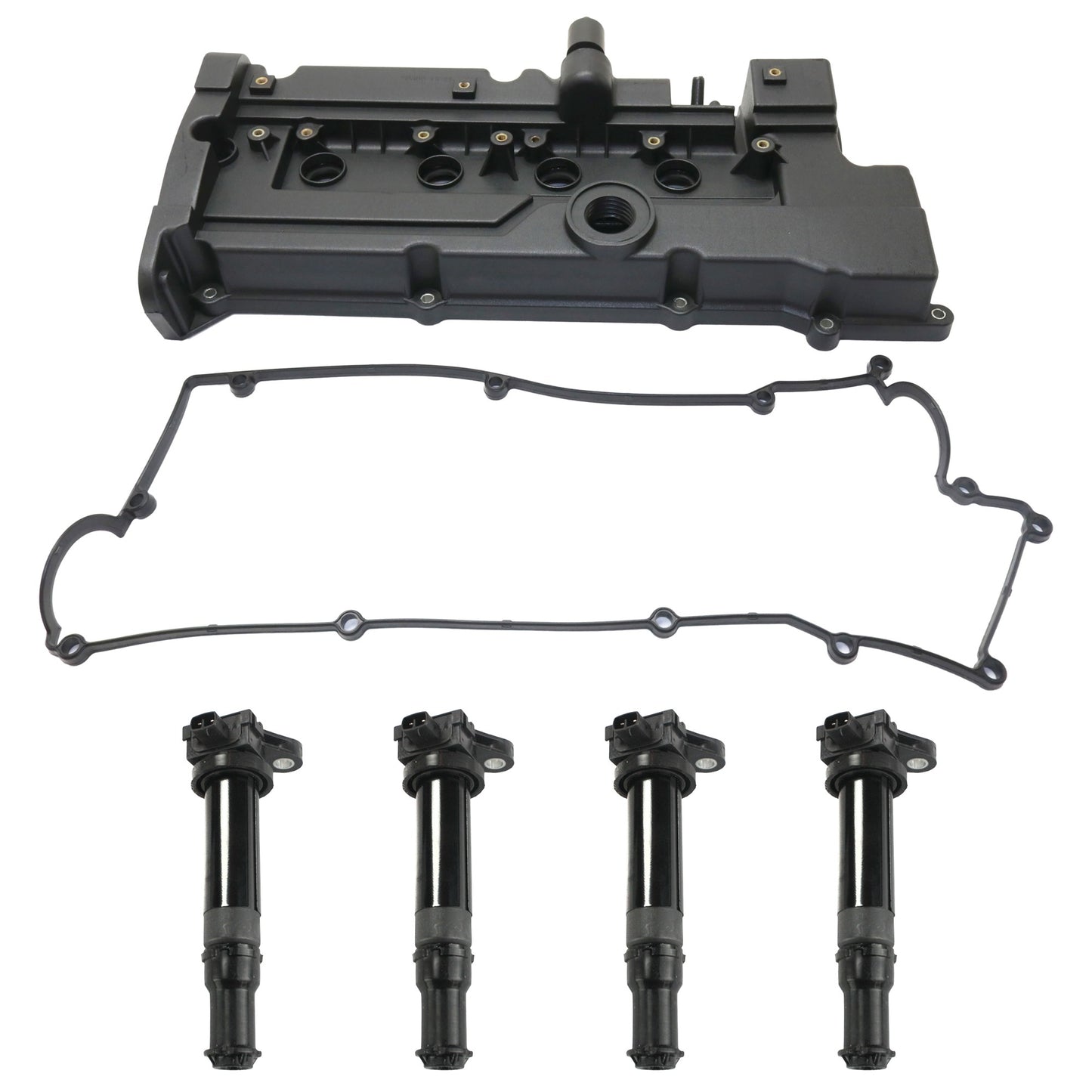 Комплект из 5 клапанных крышек, 1,6 л, 4 цилиндра, включает (1) клапанную крышку и (4) катушки зажигания