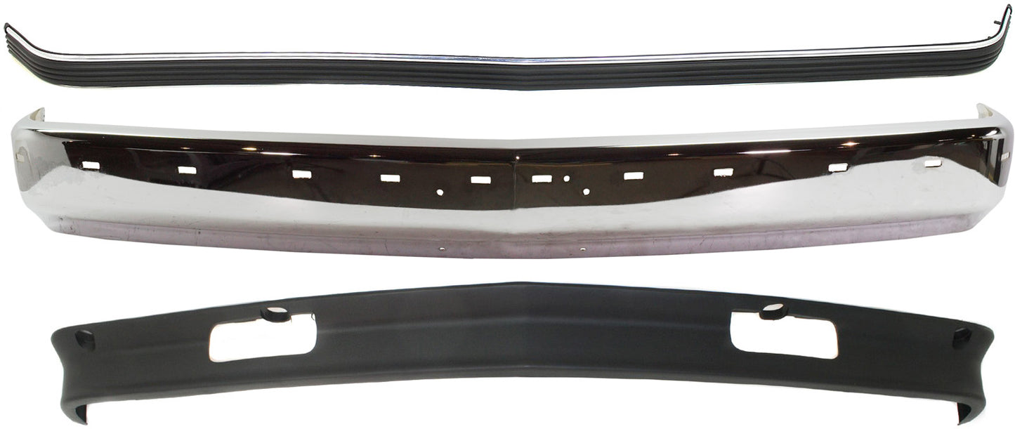3-Piece Kit, Front Bumper, Chrome, Includes (1) Bumper, (1) Bumper Trim, and (1) Valance