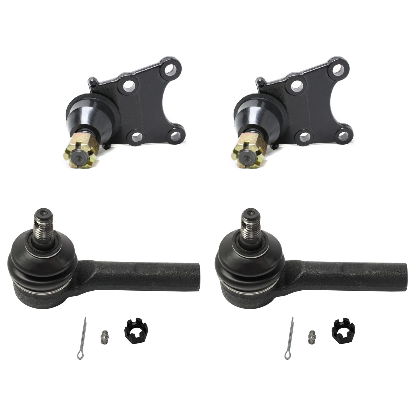 4-Piece Kit Front, Driver and Passenger Side Suspension Kit, Includes (2) Ball Joint and (2) Tie Rod End