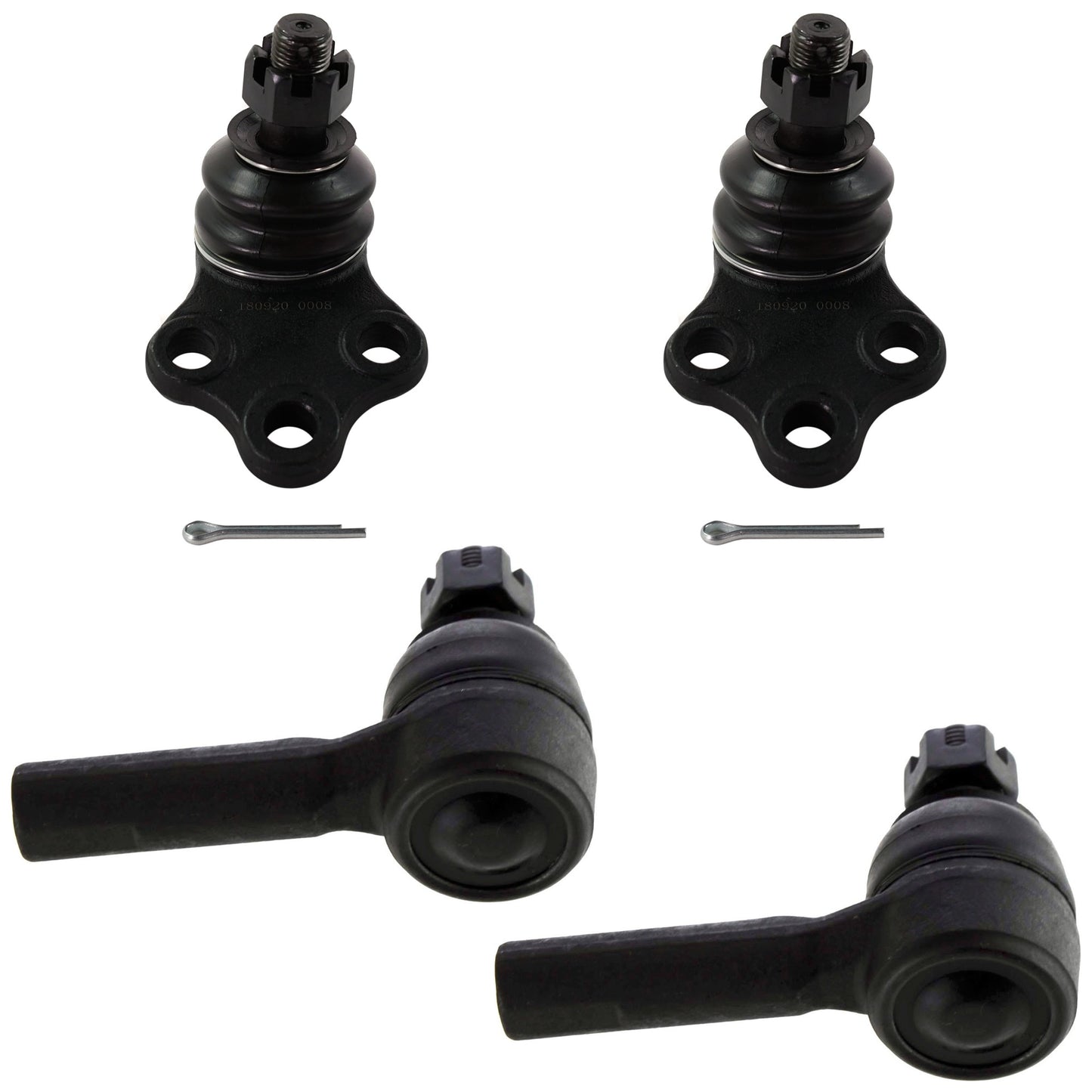 4-Piece Kit Front, Driver and Passenger Side Suspension Kit, Includes (2) Ball Joint and (2) Tie Rod End