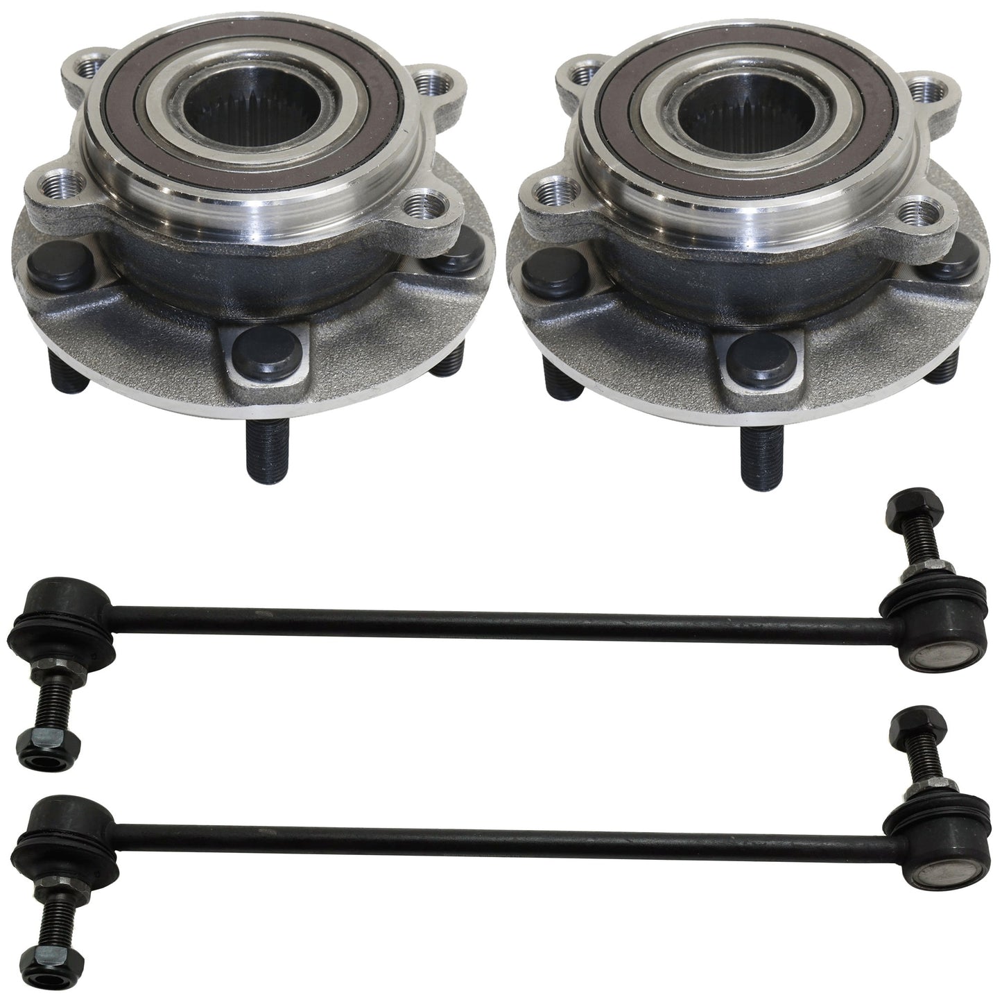 4-Piece Kit Front Suspension Kit, Includes (2) Sway Bar Link and (2) Wheel Hub