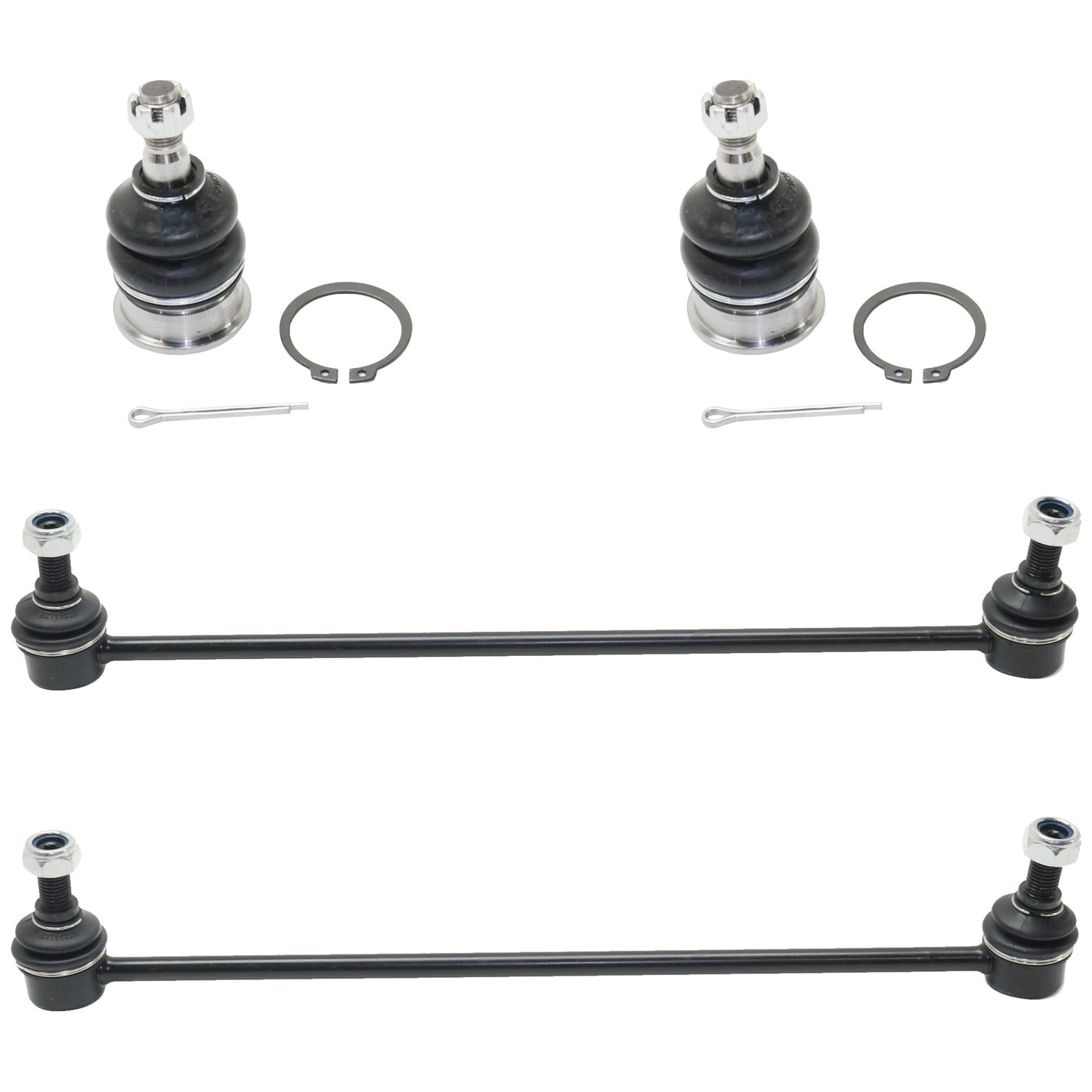 4-Piece Kit Front Suspension Kit, Includes (2) Ball Joint and (2) Sway Bar Link