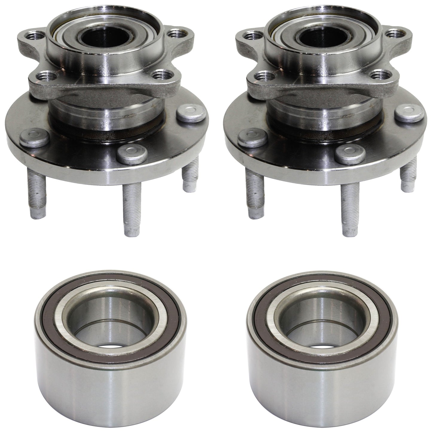 4-Piece Kit Front and Rear Suspension Kit, Includes (2) Wheel Bearing and (2) Wheel Hub