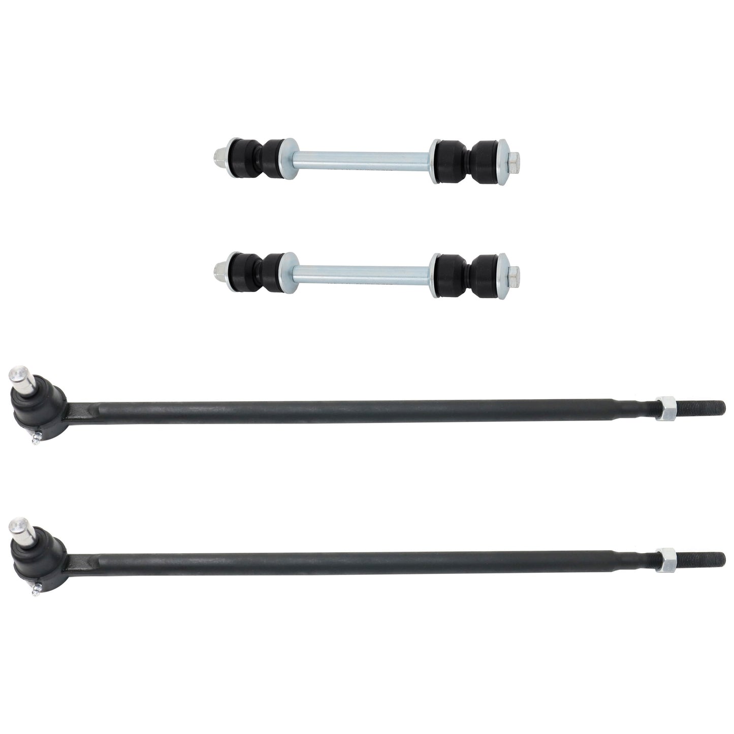 4-Piece Kit Rear, Driver and Passenger Side Suspension Kit, Includes (2) Sway Bar Link and (2) Tie Rod End