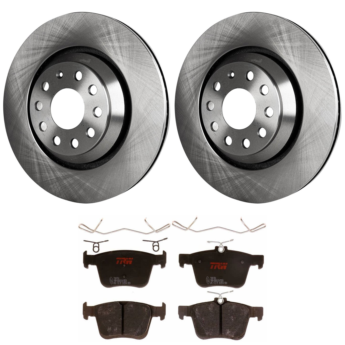 KIT-062924-144 4-Wheel Set Front and Rear Brake Disc and Pad Kit, Plain Surface 5 Lugs 309.88 mm Semi-metallic, Includes (2) Brake Disc and (1) Brake Pad Set