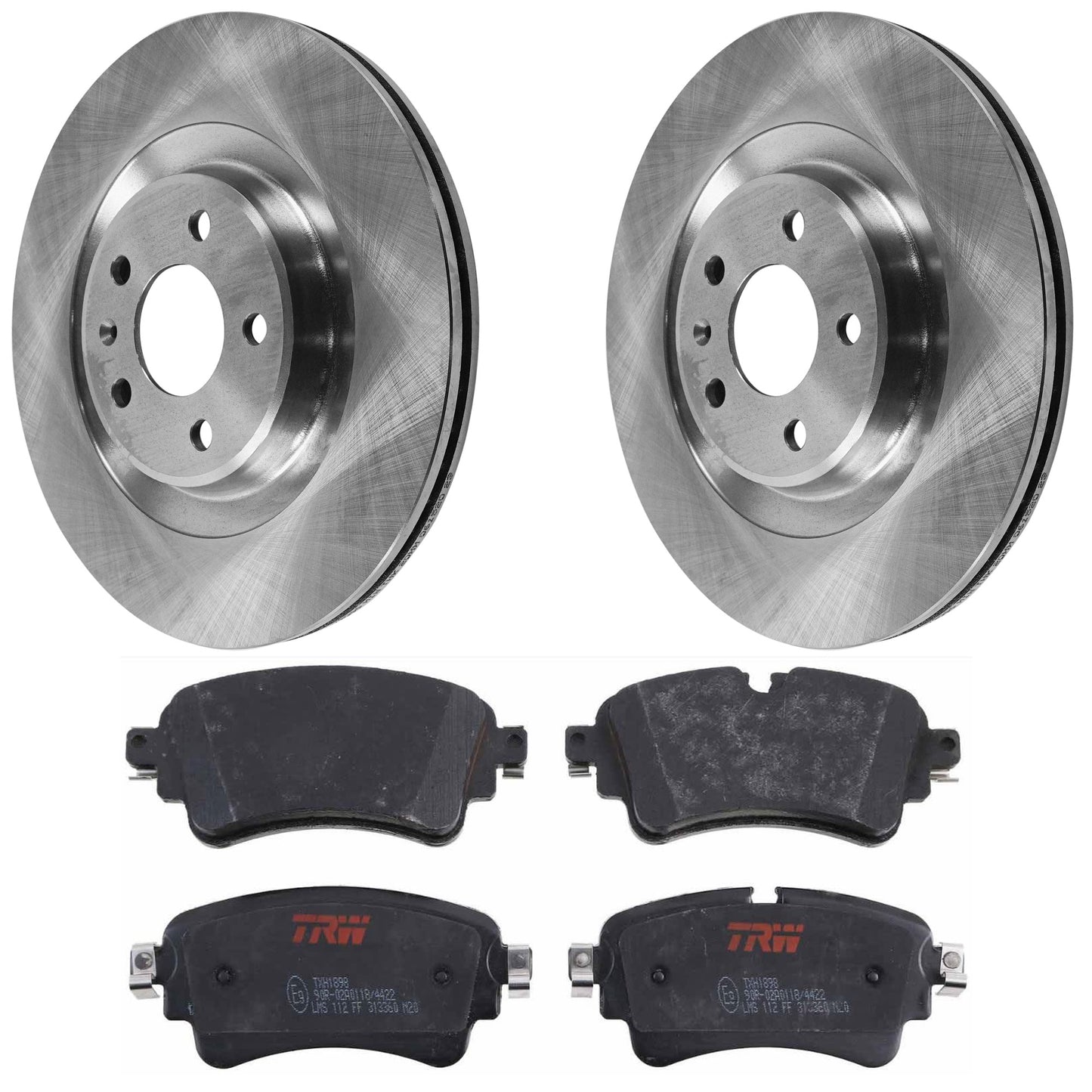 KIT-062924-152 2-Wheel Set Rear Brake Disc and Pad Kit, Plain Surface 5 Lugs 329.95 mm Semi-metallic, Includes (1) Brake Pad Set and (2) Brake Disc