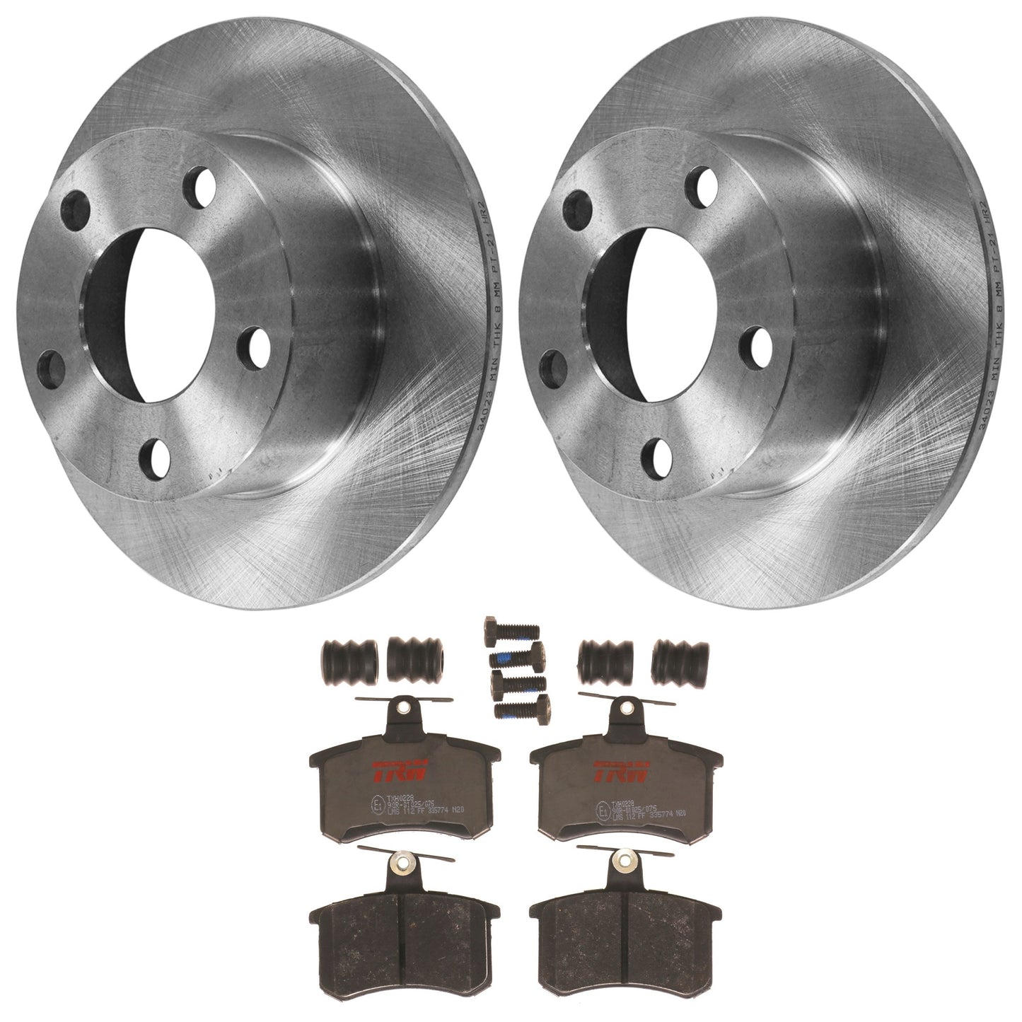 KIT-062924-84 2-Wheel Set Rear Brake Disc and Pad Kit, Plain Surface 5 Lugs 245.11 mm Semi-metallic, Includes (2) Brake Disc and (1) Brake Pad Set
