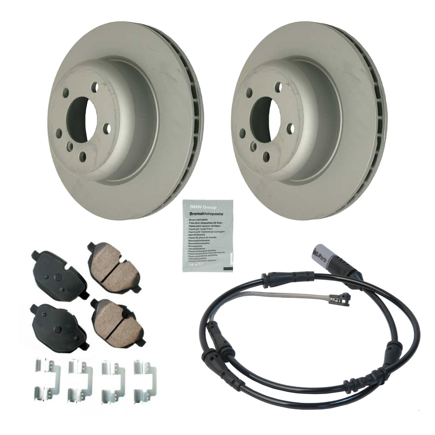 KIT-070224-495 2-Wheel Set Rear Brake Disc and Pad Kit, 330 mm, Includes (1) Brake Pad Set, (1) Brake Anti Squeal Paste, (1) Brake Pad Sensor and (2) Brake Disc