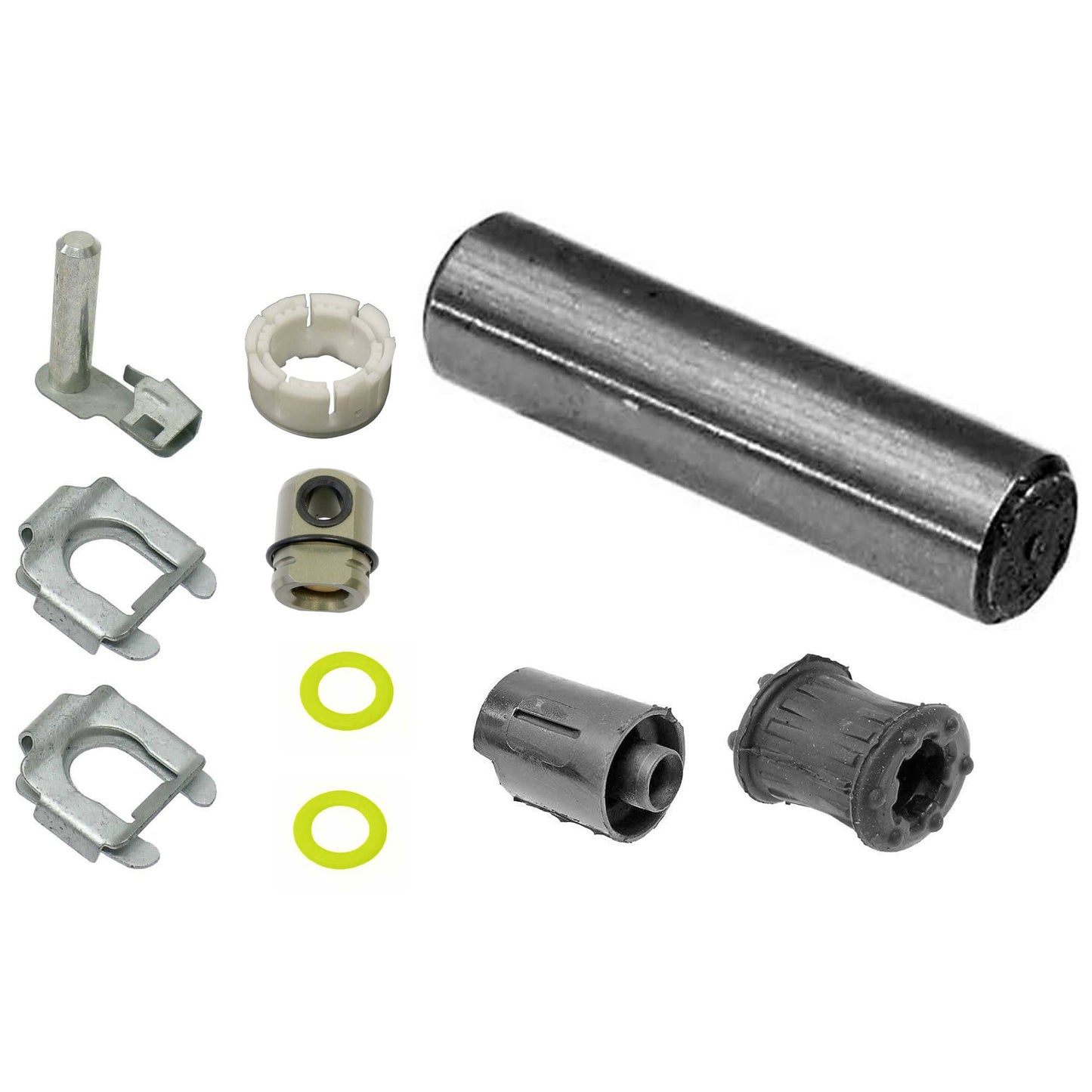 KIT-070224-613 10-Piece Kit Shifter Lever Ball Joint Includes (1) Rad Hose, (2) Distributor Shim, (1) Plate Pin, (1) Alternator Bracket Bushing, (1) Shift Lever Bushing, (2) Rod Circlip, and (1) Shifter Bushing