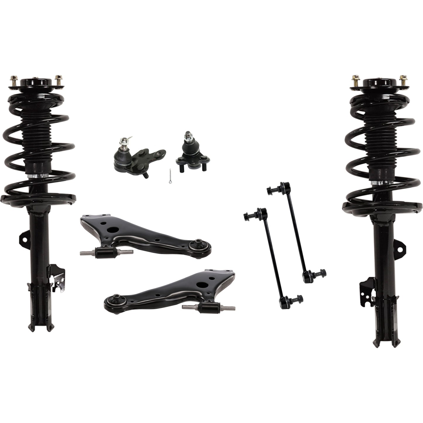 8-Piece Kit Fully Loaded Struts with Ball Joints, Control Arms, and Sway Bar Links, AWD