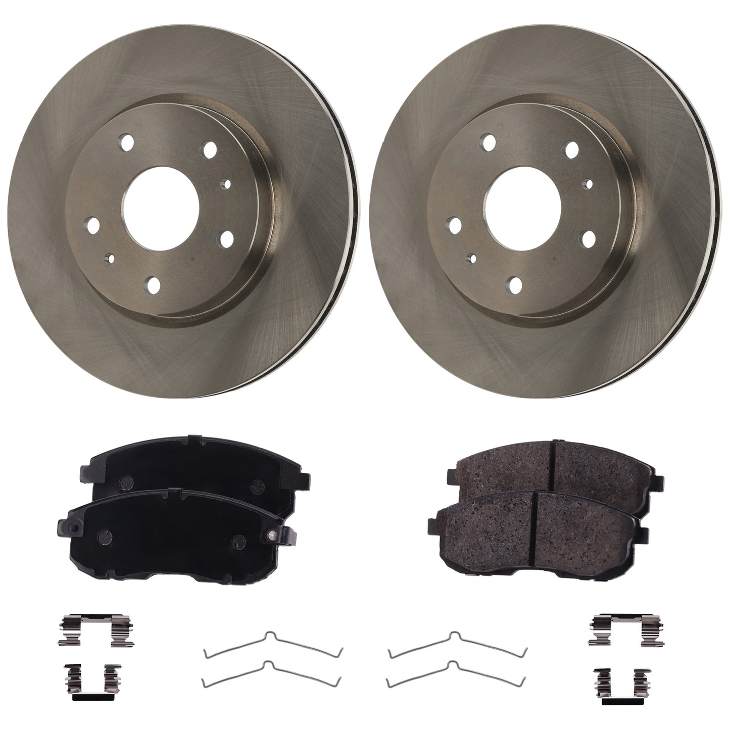 2-Wheel Set Front Brake Disc and Pad Kit, Plain Surface 279.91 mm, Includes (2) Brake Disc and (1) Brake Pad Set