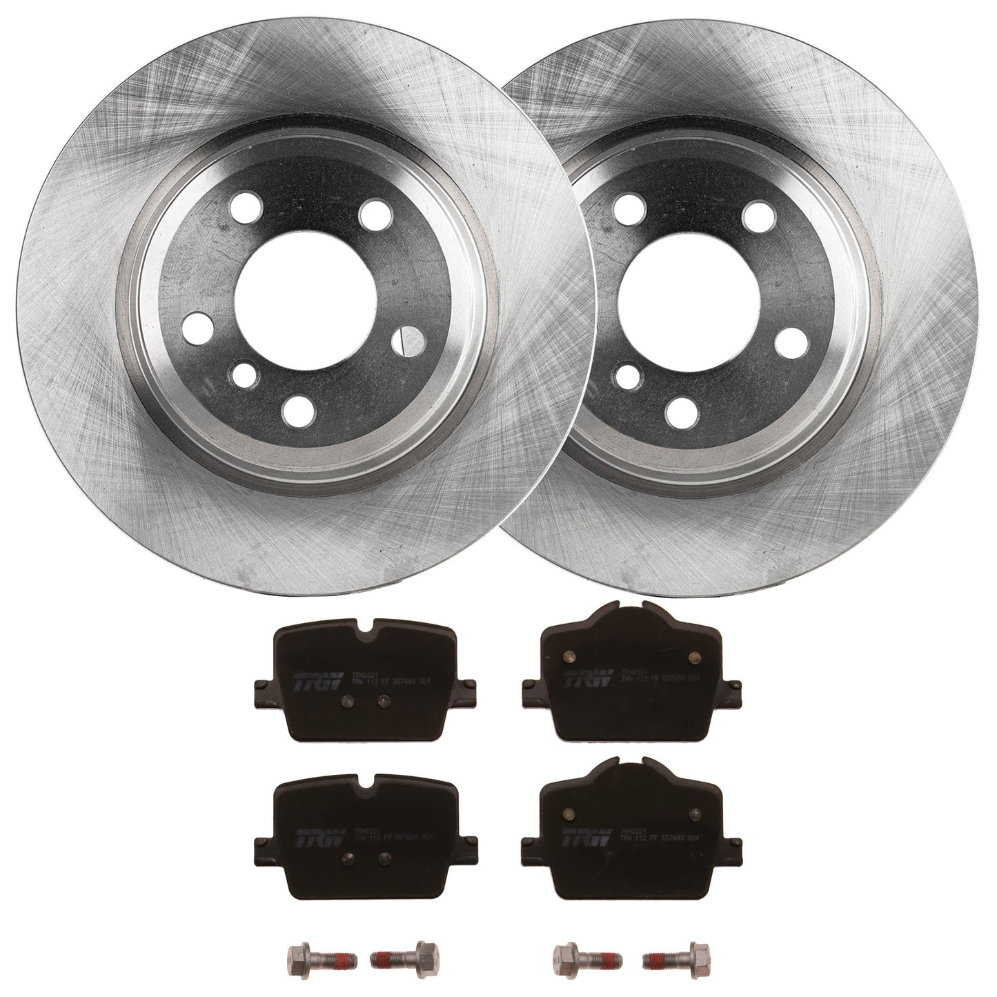 KIT-070624-237 2-Wheel Set Rear Brake Disc and Pad Kit, Plain Surface 5 Lugs 330 mm Ceramic, Includes (2) Brake Disc and (1) Brake Pad Set