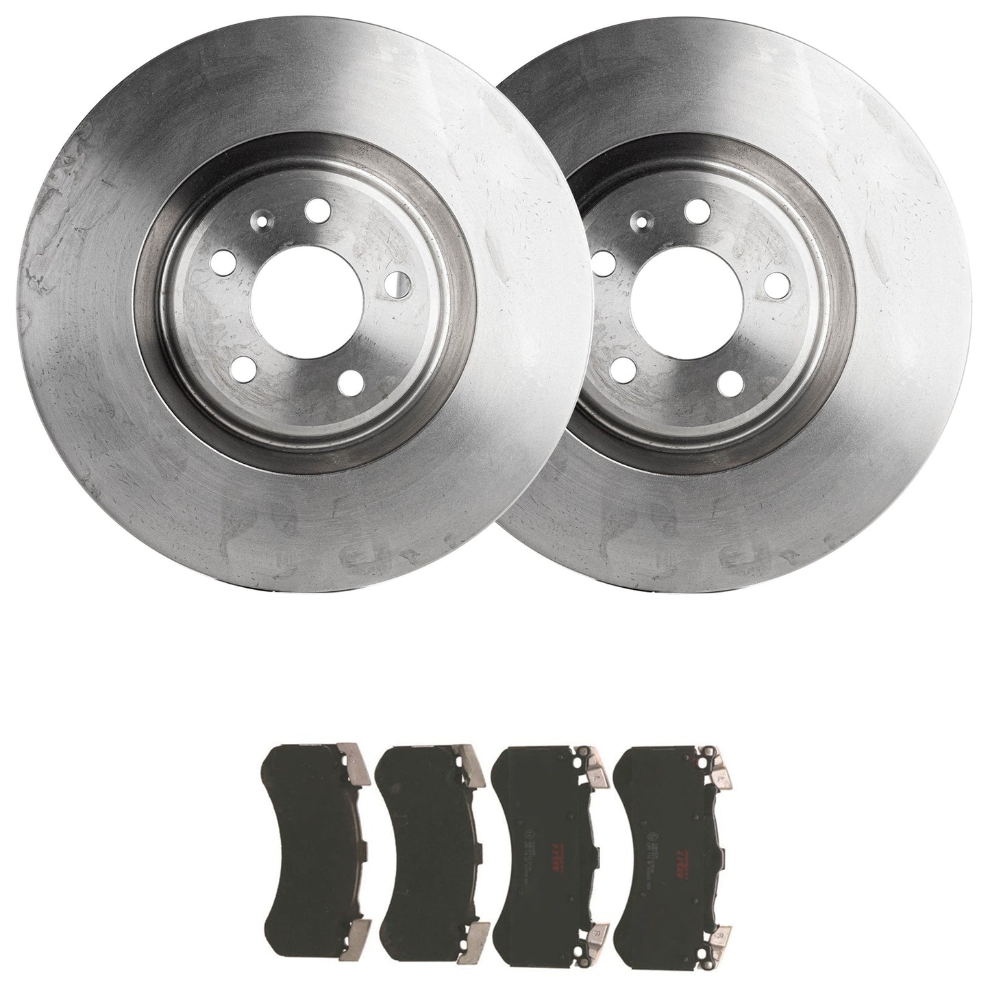 KIT-070624-69 2-Wheel Set Front Brake Disc and Pad Kit, Plain Surface 5 Lugs 356.11 mm Semi-metallic, Includes (2) Brake Disc and (1) Brake Pad Set