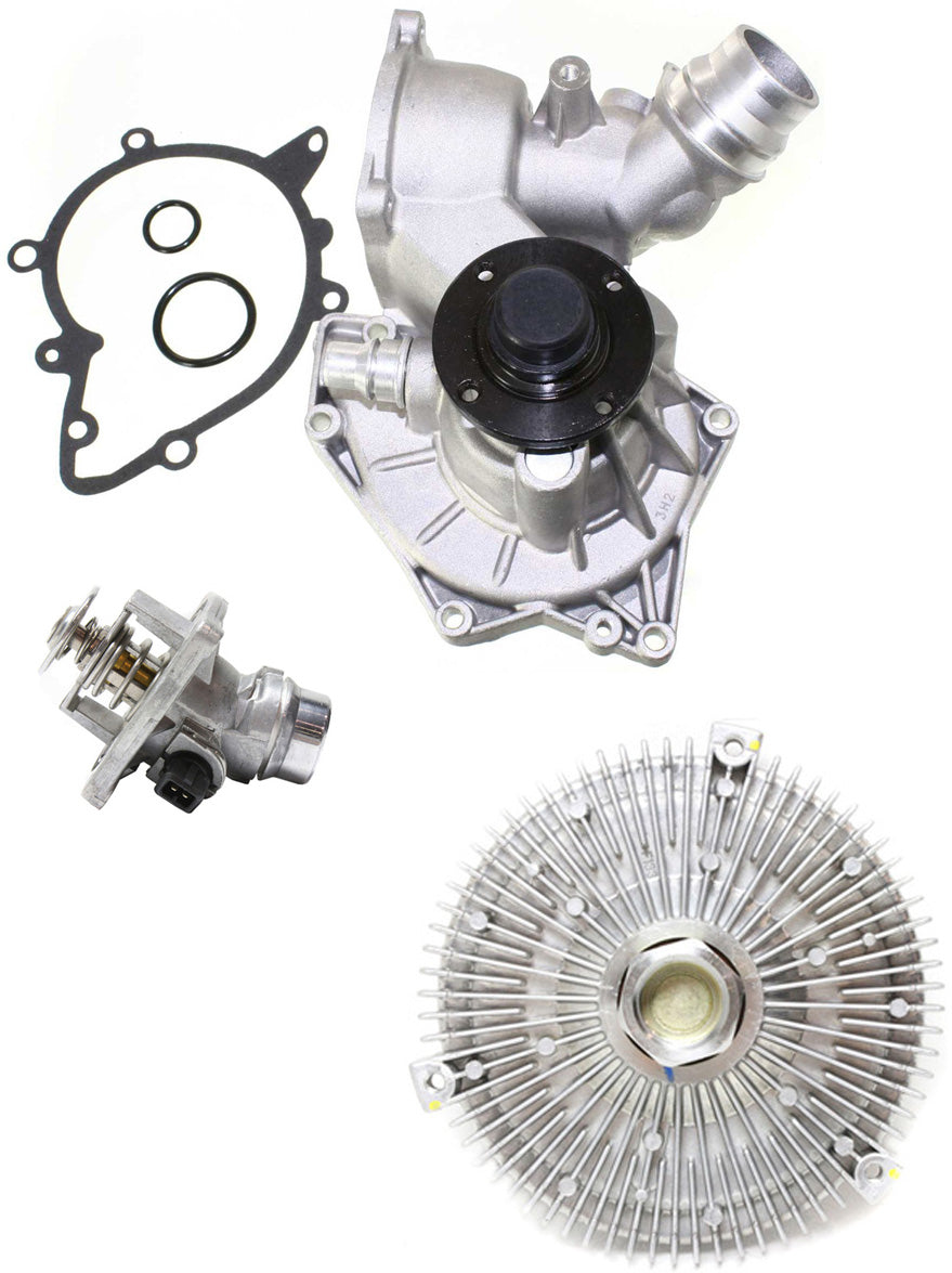 3-Piece Kit Water Pump, 4.4L, 8Cyl, New, Includes (1) Fan Clutch, (1) Water Pump and (1) Thermostat