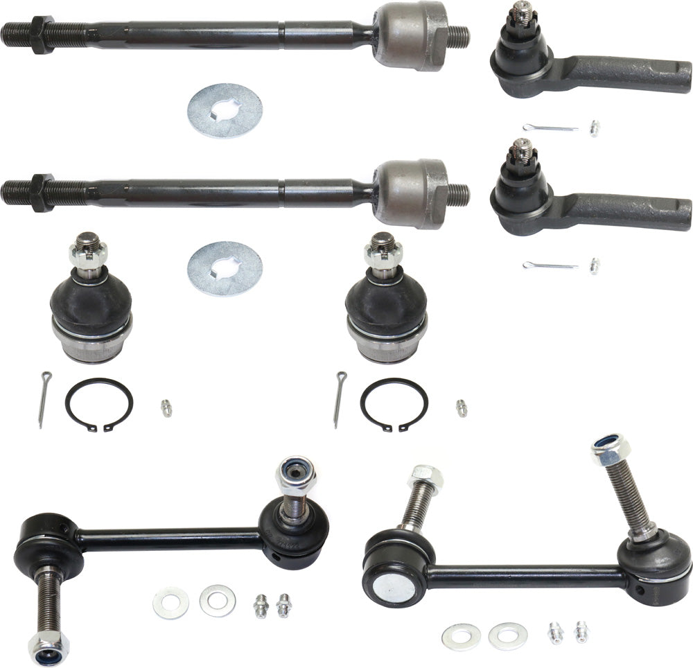 8-Piece Kit Front Suspension Kit, Includes (2) Ball Joint, (4) Tie Rod End and (2) Sway Bar Link