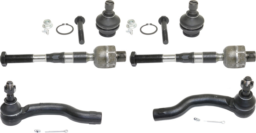 6-Piece Kit Front, Driver and Passenger Side Suspension Kit, Includes (4) Tie Rod End and (2) Ball Joint
