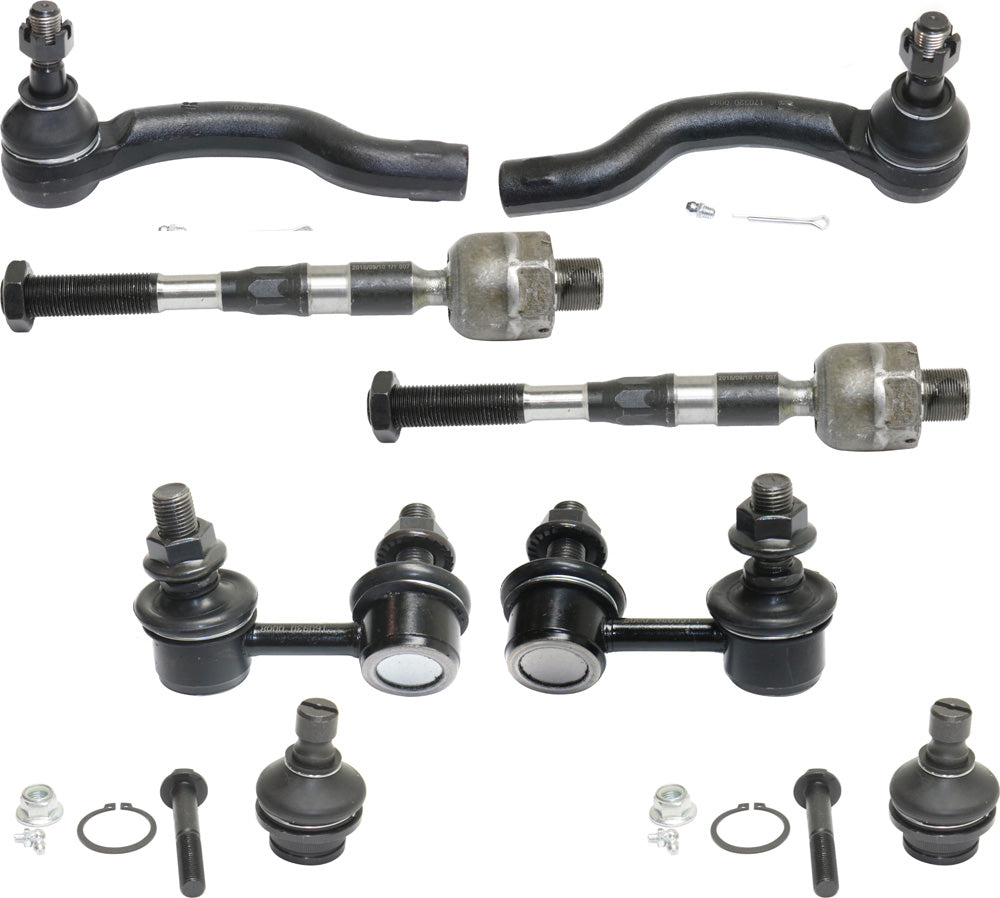 8-Piece Kit Front, Driver and Passenger Side Suspension Kit, Includes (4) Tie Rod End, (2) Ball Joint and (2) Sway Bar Link