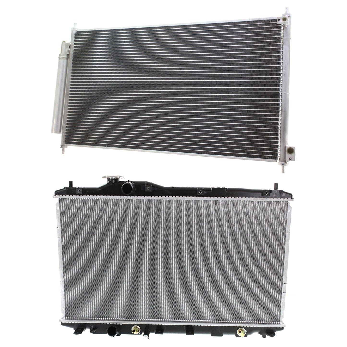 2-Piece Kit A/C Condenser, includes (1) A/C Condenser and (1) Radiator, 1.5L Eng., 4 Cyl.