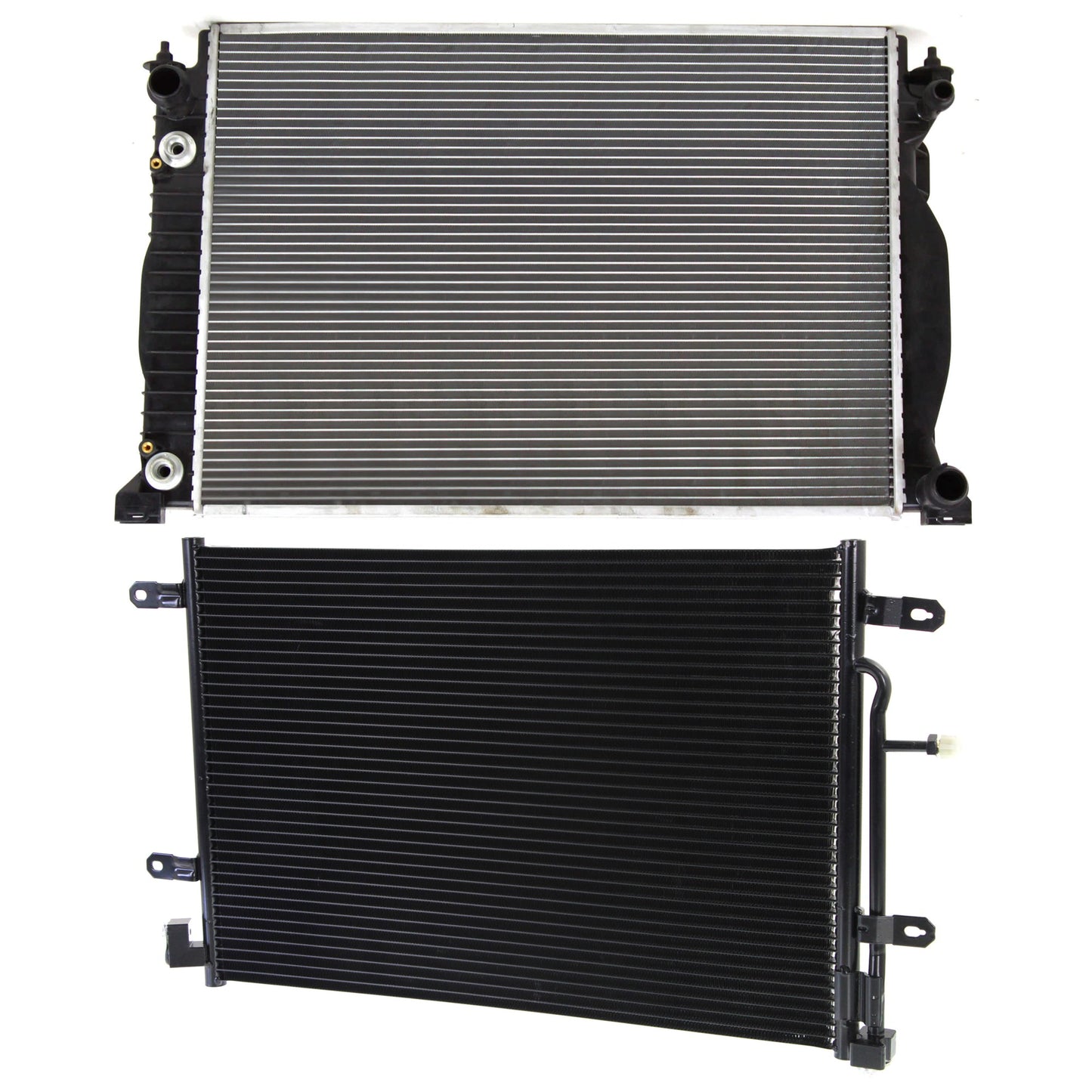 2-Piece Kit A/C Condenser, includes (1) A/C Condenser and (1) Radiator, 2.0L Eng., 4 Cyl., (A4 05-06, 1.8L Eng)