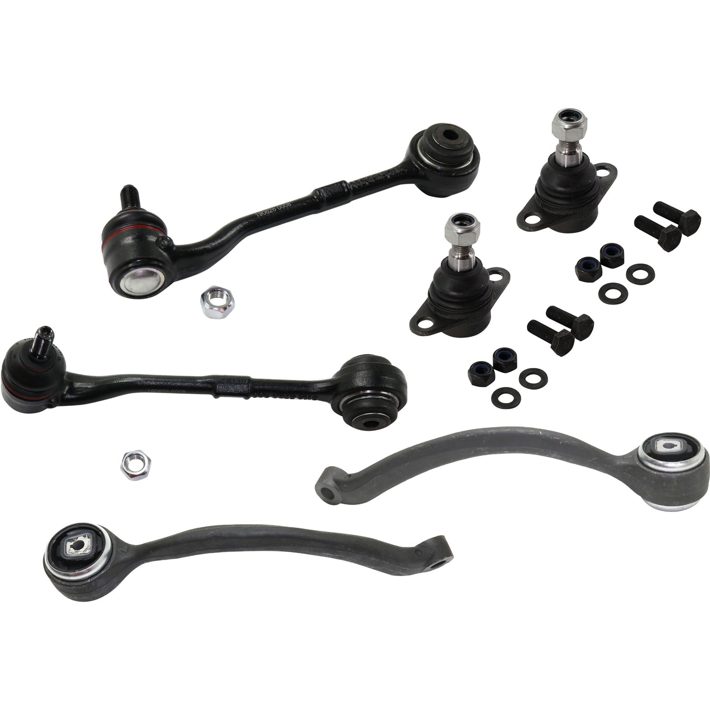 6-Piece Kit Front, Driver and Passenger Side, Lower, Rearward Suspension Kit, Includes (4) Control Arm and (2) Ball Joint