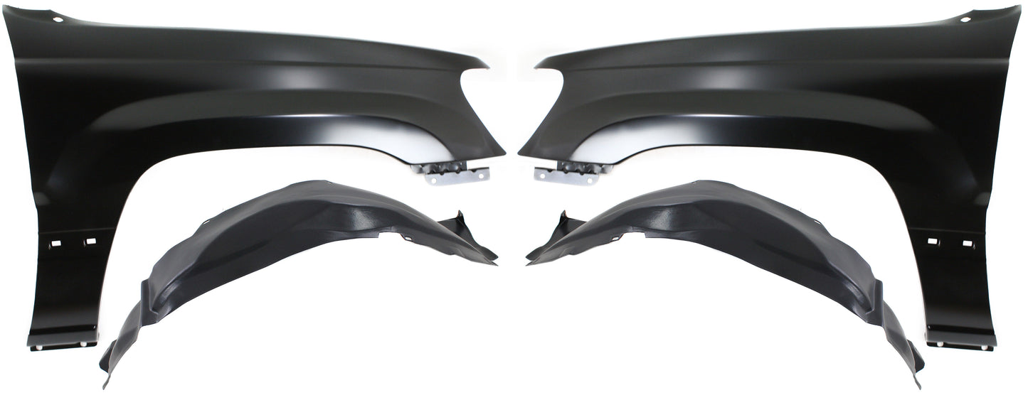 4-Piece Kit, Front, Driver and Passenger Side Fender, Includes (2) Fender and (2) Fender Liner
