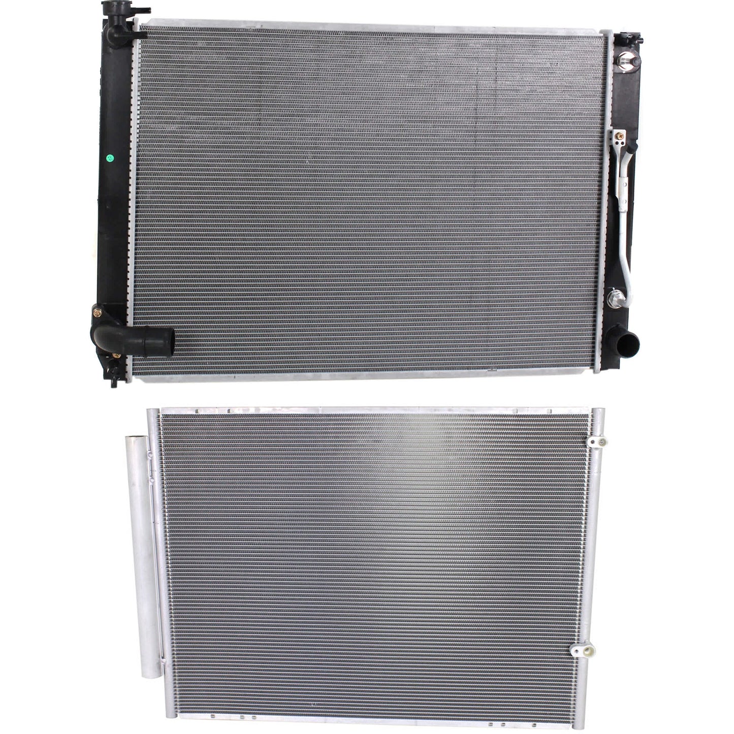 2-Piece Kit Radiator, Includes (1) A/C Condenser and (1) Radiator