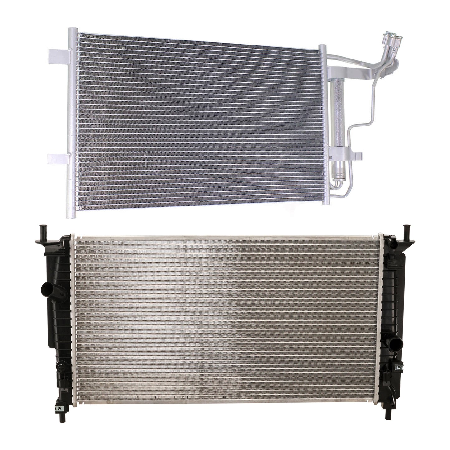 2-Piece Kit Radiator, Includes (1) A/C Condenser and (1) Radiator