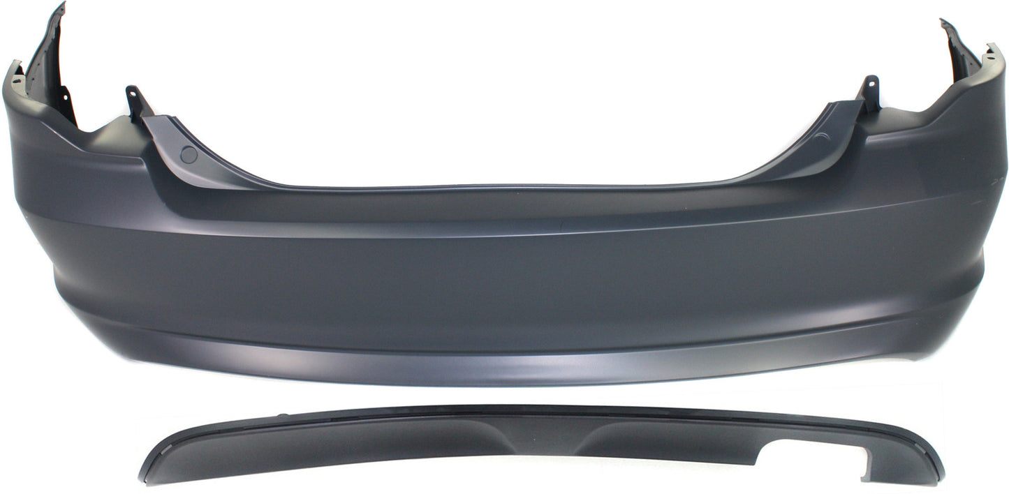 2-Piece Kit, Rear Primed Bumper Cover, CAPA Certified, Includes (1) Bumper Cover and (1) Valance