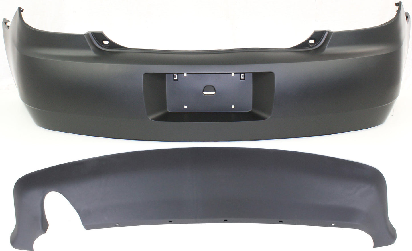 2-Piece Kit, Rear Primed Bumper Cover, Includes (1) Bumper Cover and (1) Valance
