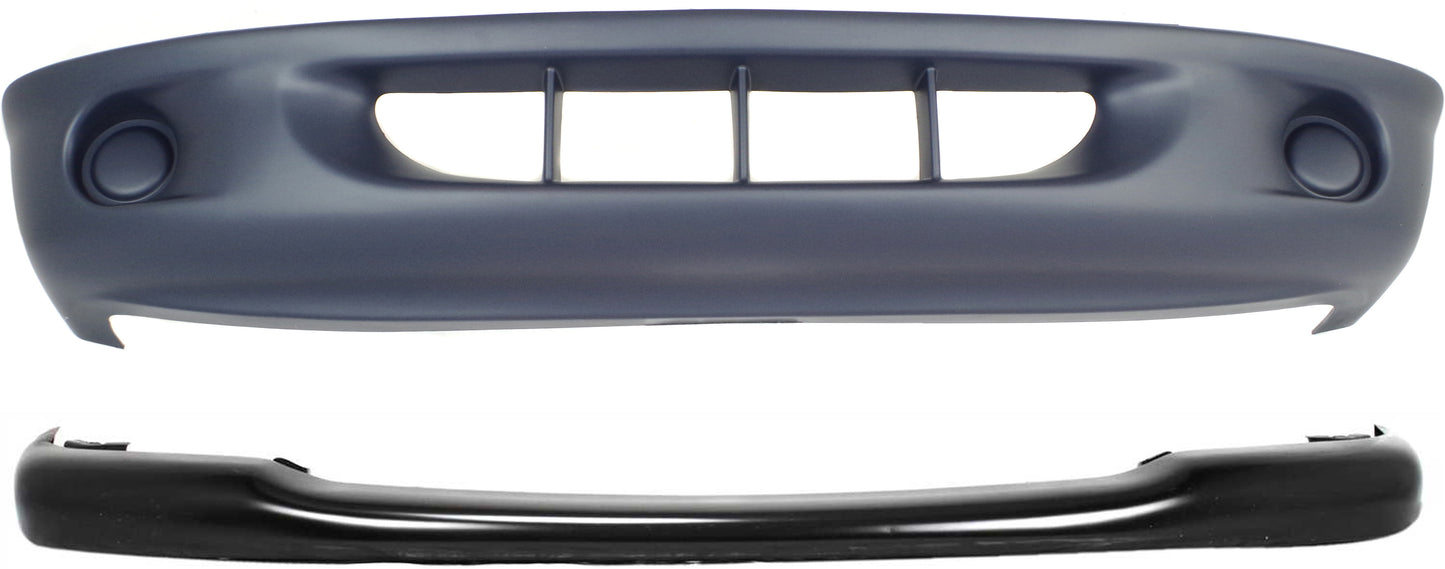 2-Piece Kit, Front, Lower Primed Bumper Cover, For Models With 2-Piece Bumper, Includes (1) Bumper and (1) Bumper Cover