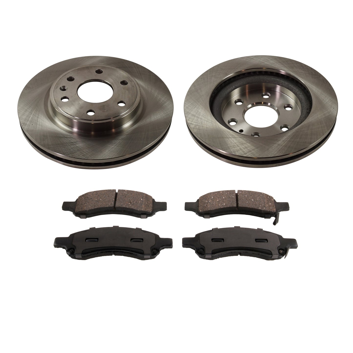 2-Wheel Set Front Brake Disc and Pad Kit, Plain Surface 6 Lugs 325.12 mm Ceramic Pro-Line Series, Includes (1) Brake Pad Set and (2) Brake Disc