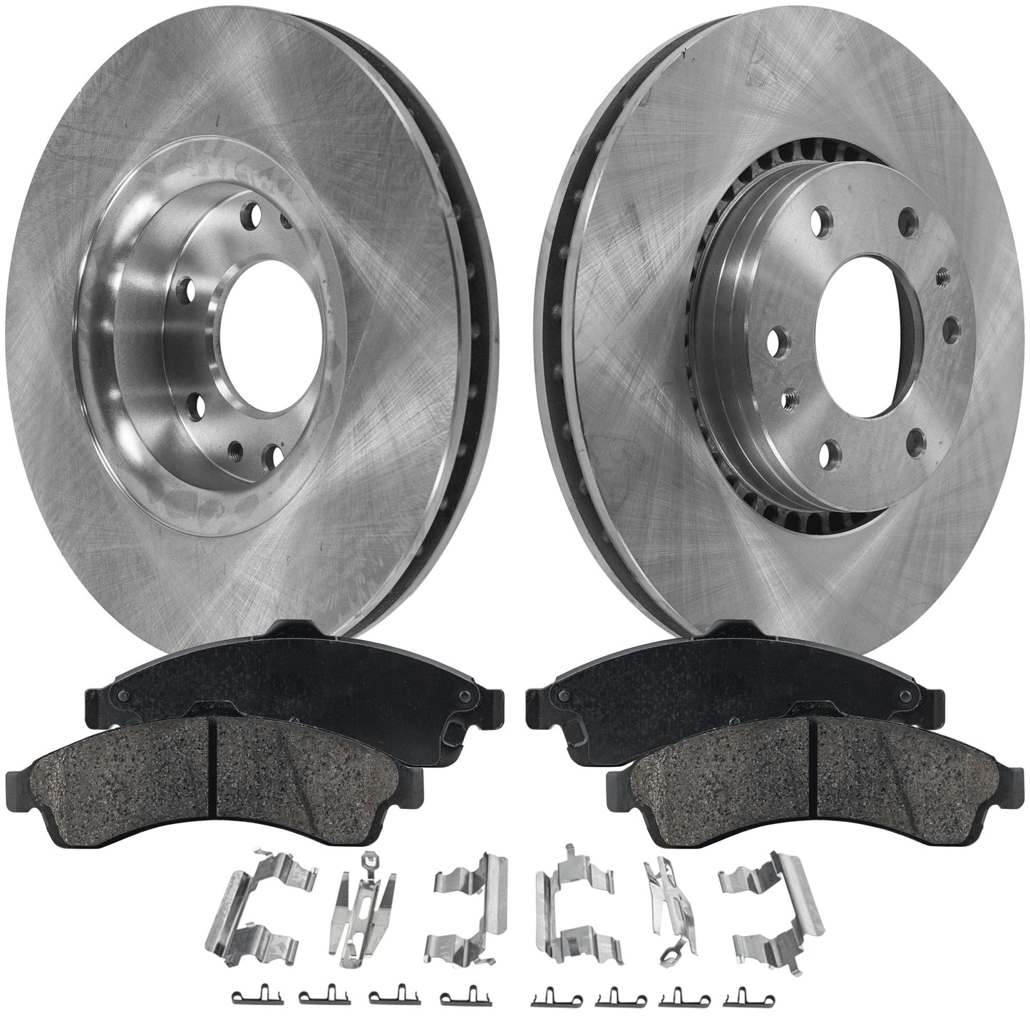 2-Wheel Set Front Brake Disc and Pad Kit, Plain Surface 6 Lugs 325.12 mm Ceramic Pro-Line Series, Includes (1) Brake Pad Set and (2) Brake Disc