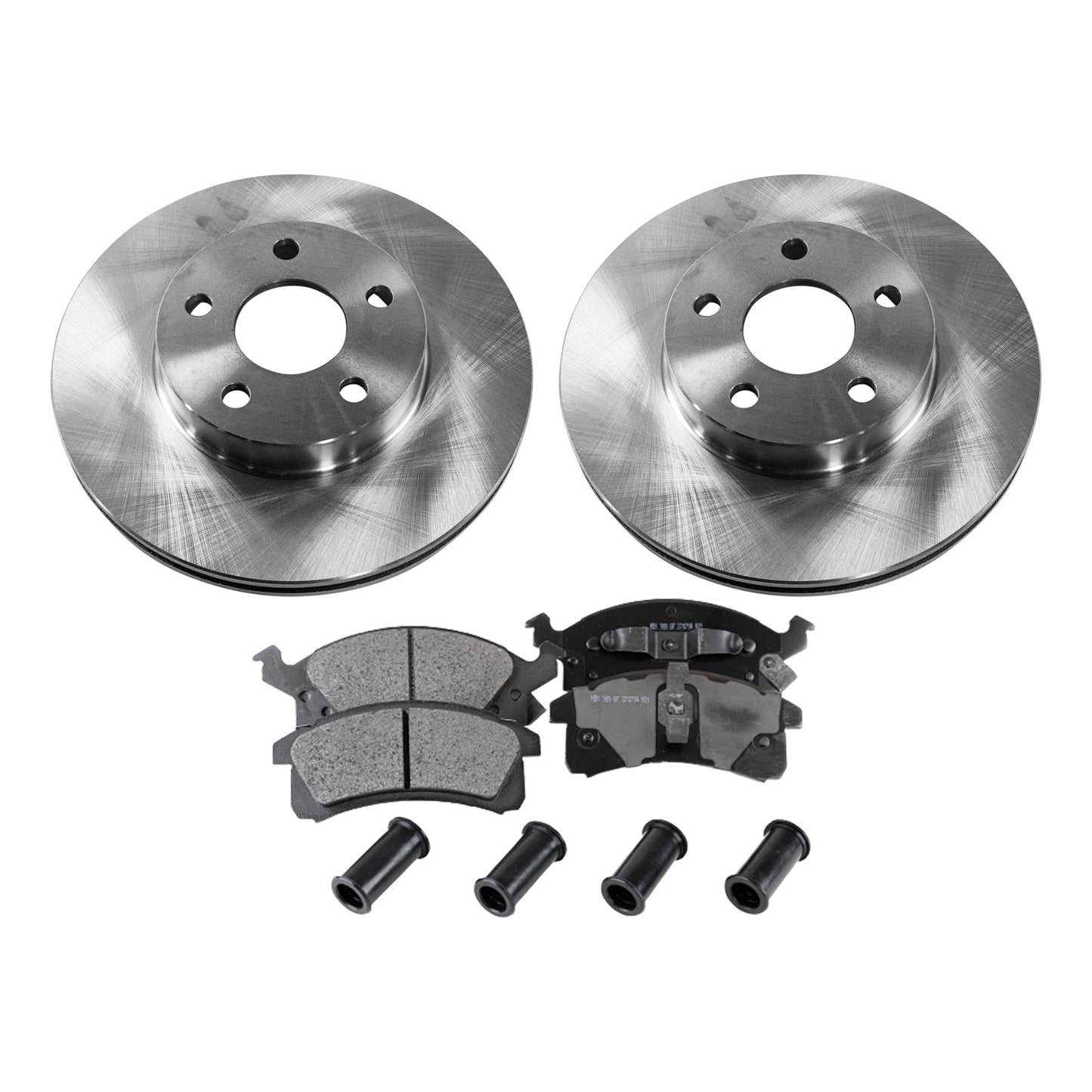 2-Wheel Set Brake Disc and Pad Kit, Plain Surface 5 Lugs 259.08 mm Semi-metallic Pro-Line Series, Includes (2) Brake Disc and (1) Brake Pad Set