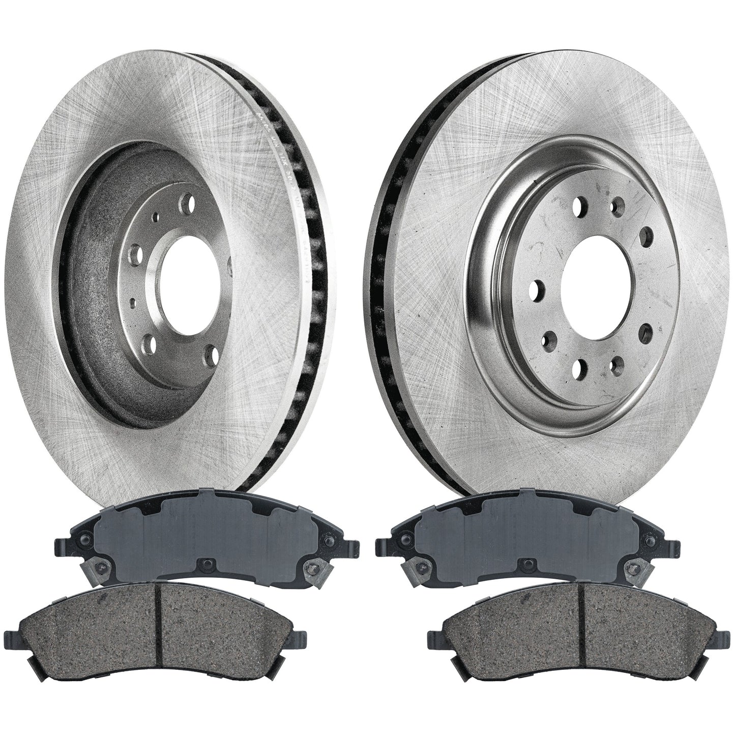 2-Wheel Set Front Brake Disc and Pad Kit, Plain Surface 5 Lugs 323.09 mm Ceramic Pro-Line Series, Includes (2) Brake Disc and (1) Brake Pad Set