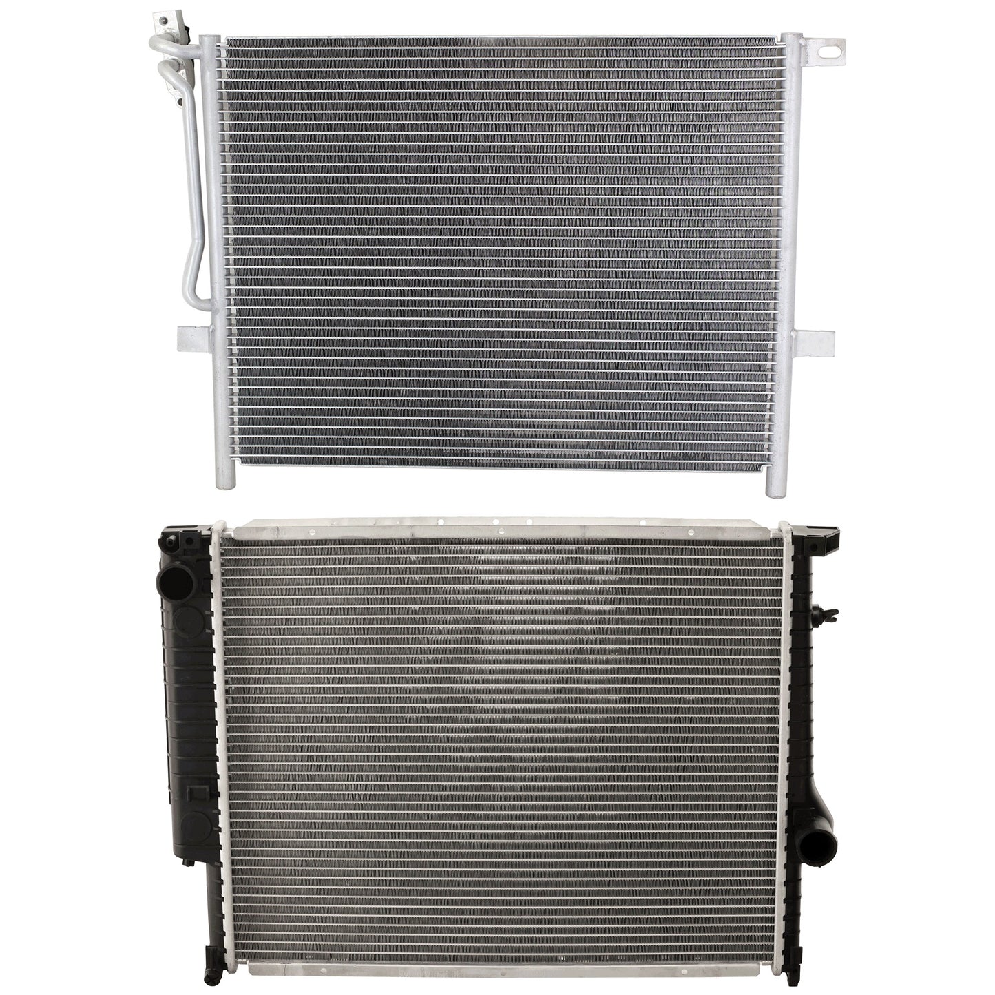 2-Piece Kit A/C Condenser, includes (1) A/C Condenser and (1) Radiator, 2.5L, 2.8L Eng., 6 Cyl.