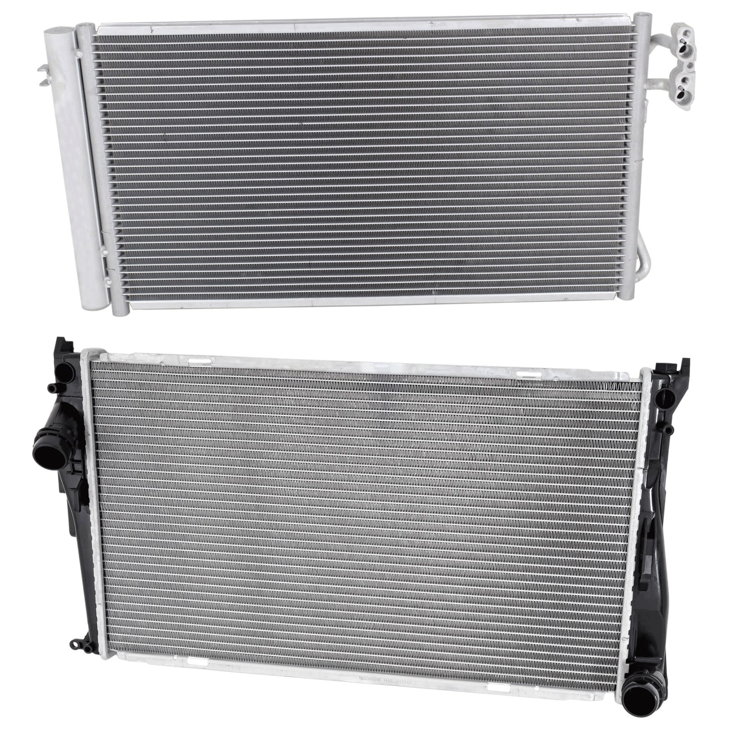 2-Piece Kit A/C Condenser, includes (1) A/C Condenser and (1) Radiator, 3.0L Eng., 6 Cyl.