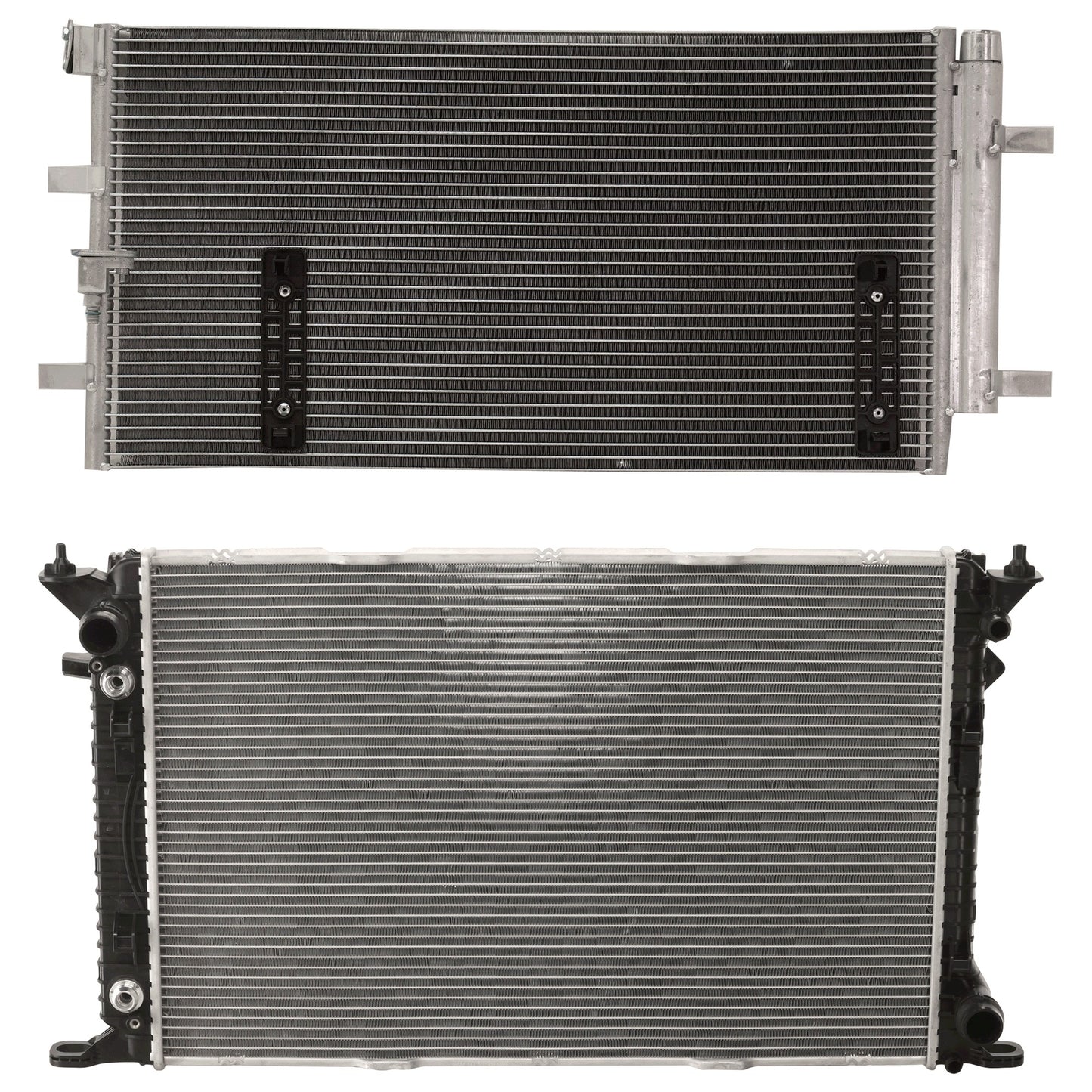 2-Piece Kit A/C Condenser, includes (1) A/C Condenser and (1) Radiator, 3.2L and 3.0L Eng., 6 Cyl.