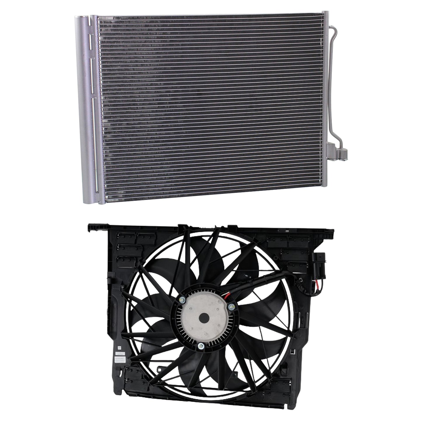 2-Piece Kit A/C Condenser, 4.4L, 8Cyl, Includes (1) A/C Condenser and (1) Cooling Fan Assembly
