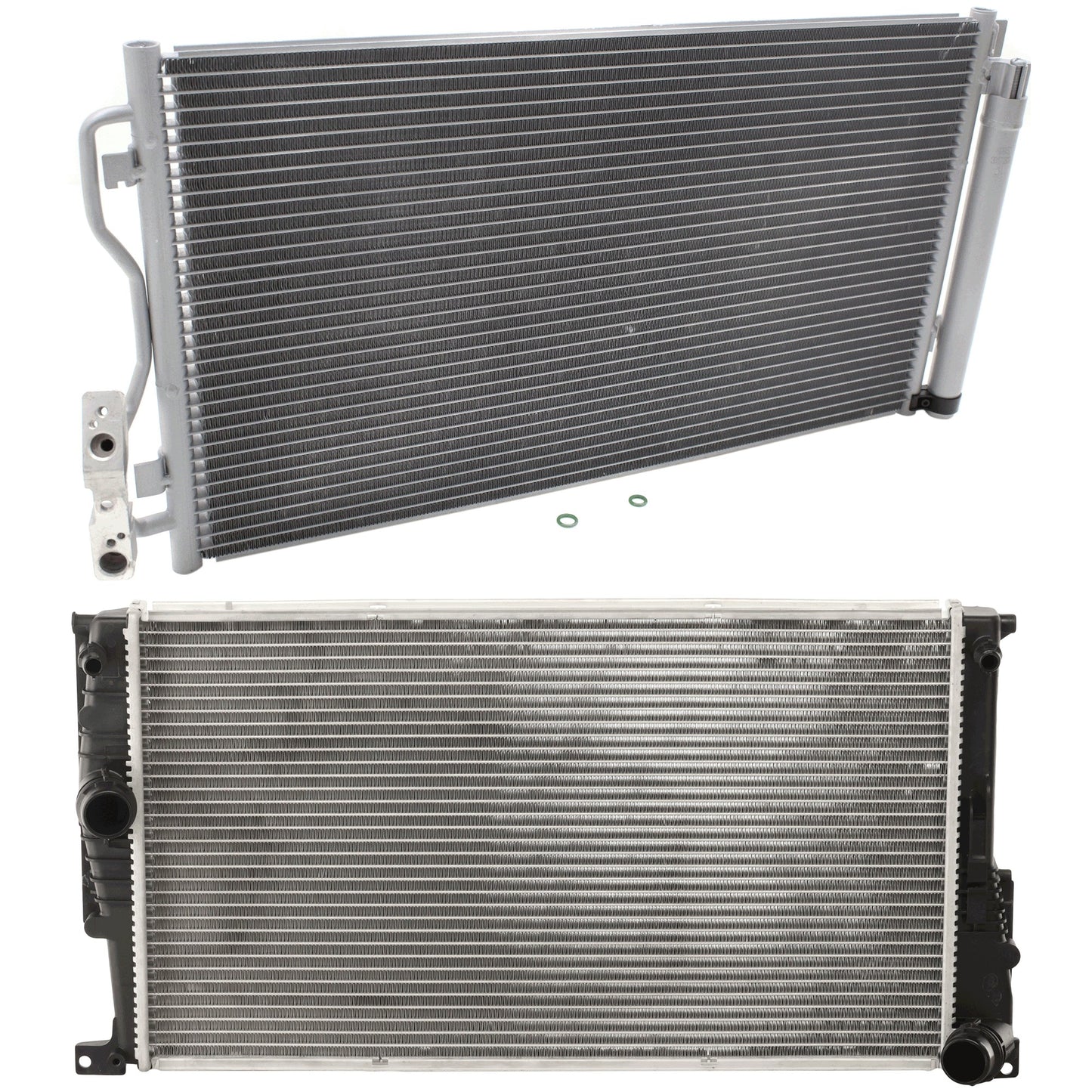 2-Piece Kit A/C Condenser, includes (1) A/C Condenser and (1) Radiator, 2.0L Eng., 4 Cyl., (435I/M235I, 3.0L Eng., 6 Cyl.)