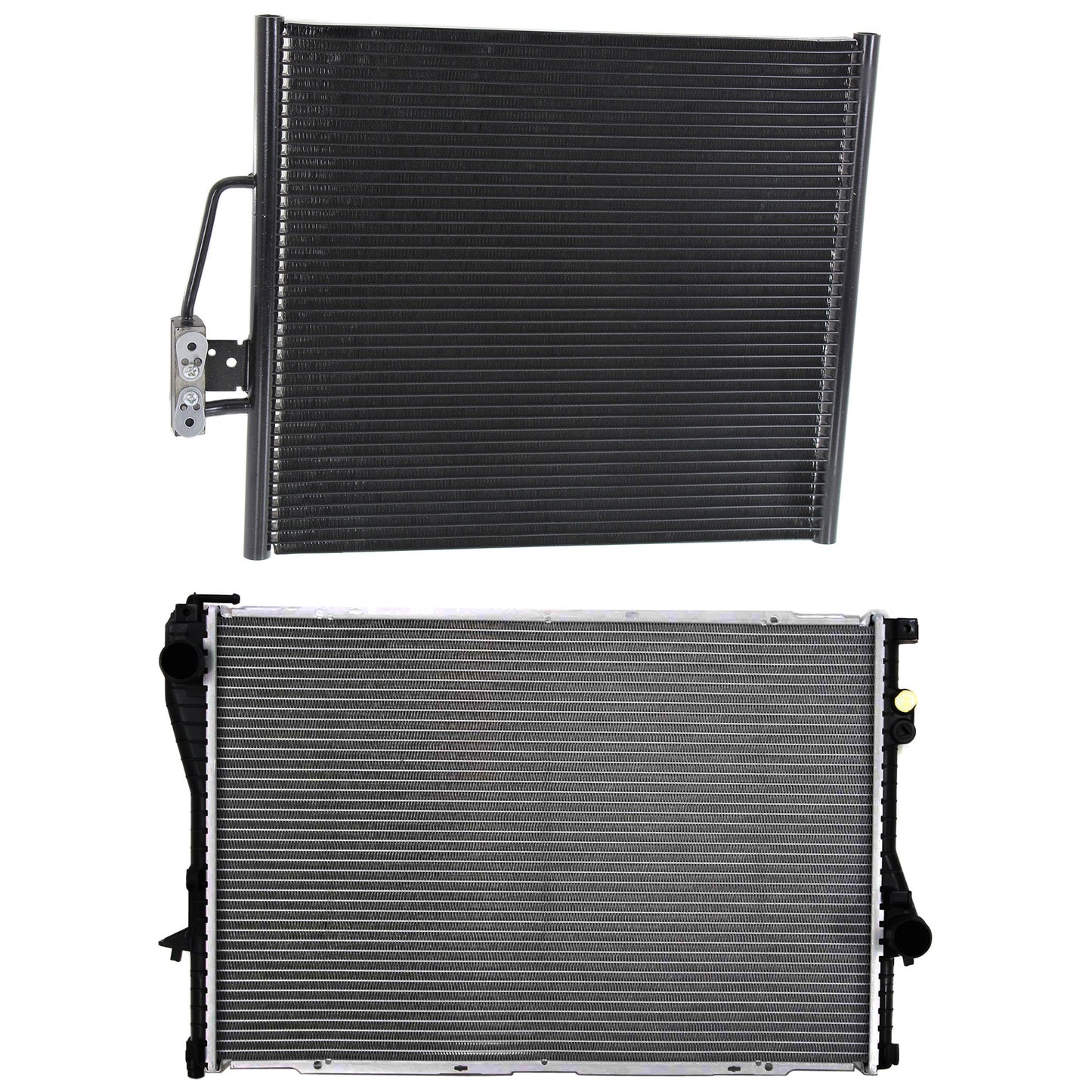 2-Piece Kit A/C Condenser, includes (1) A/C Condenser and (1) Radiator, 2.8L Eng., 6 Cyl.