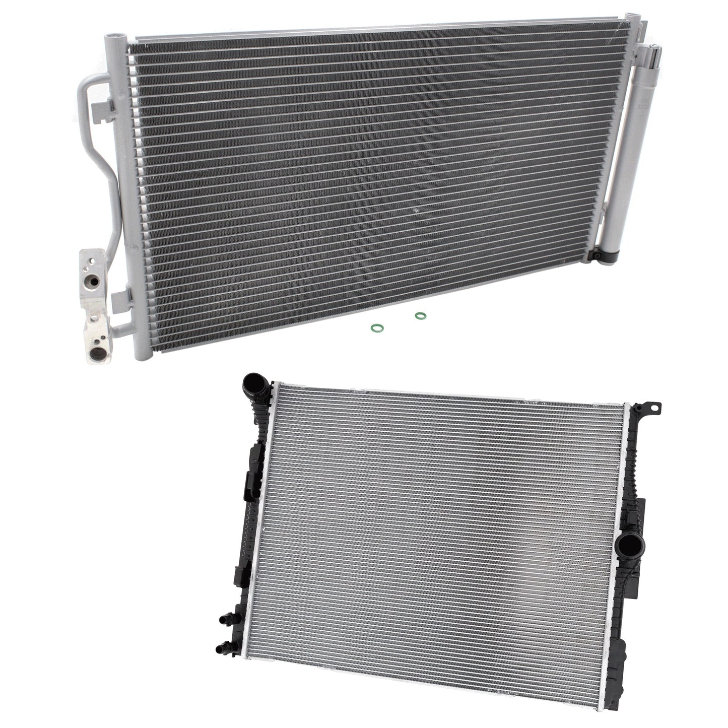 2-Piece Kit A/C Condenser, includes (1) A/C Condenser and (1) Radiator, 3.0L Eng., 6 Cyl.